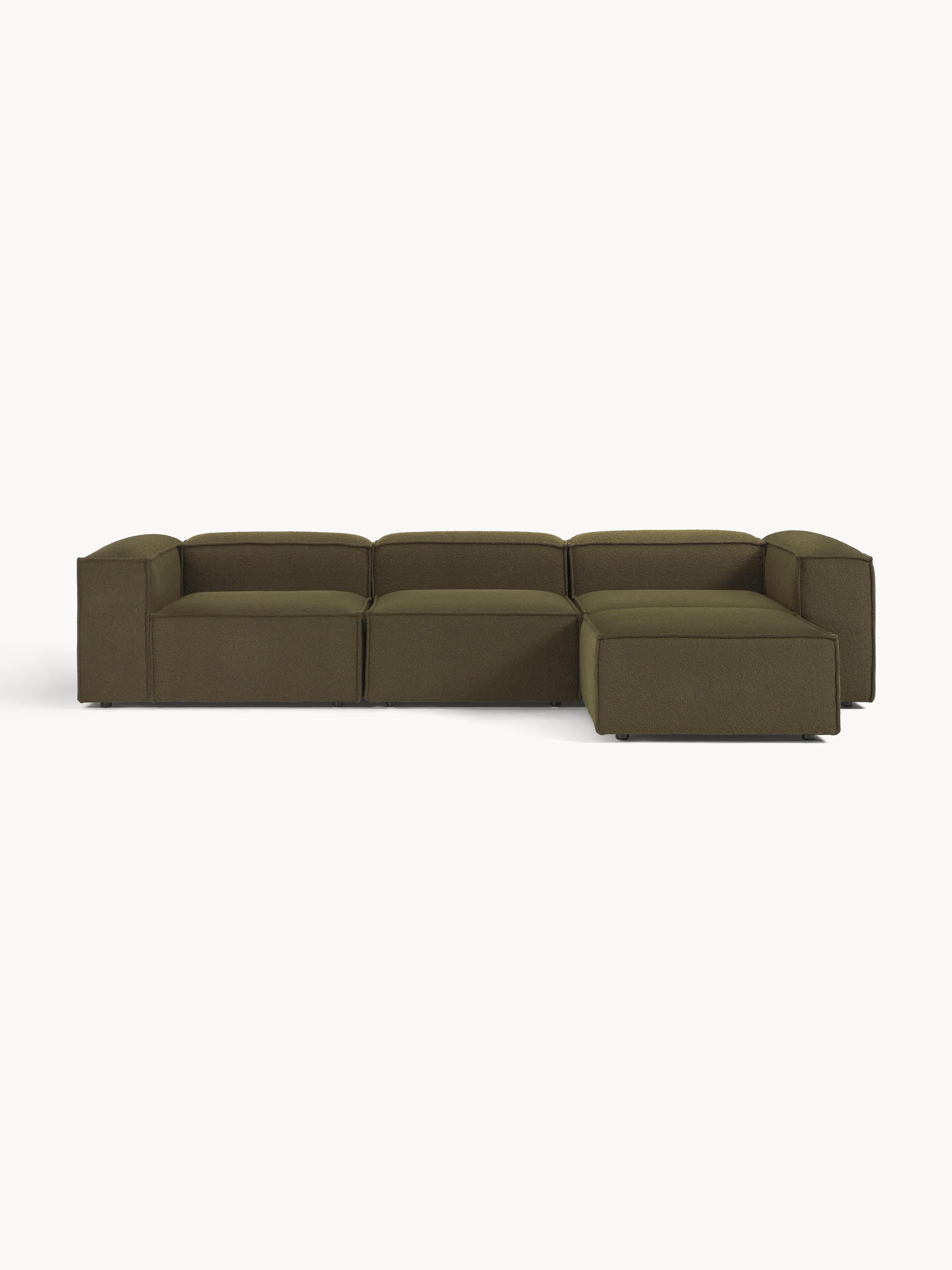 Galeriebild 1 - Modulares Sofa Lennon (4-Sitzer) aus Bouclé mit Hocker (links/rechts)