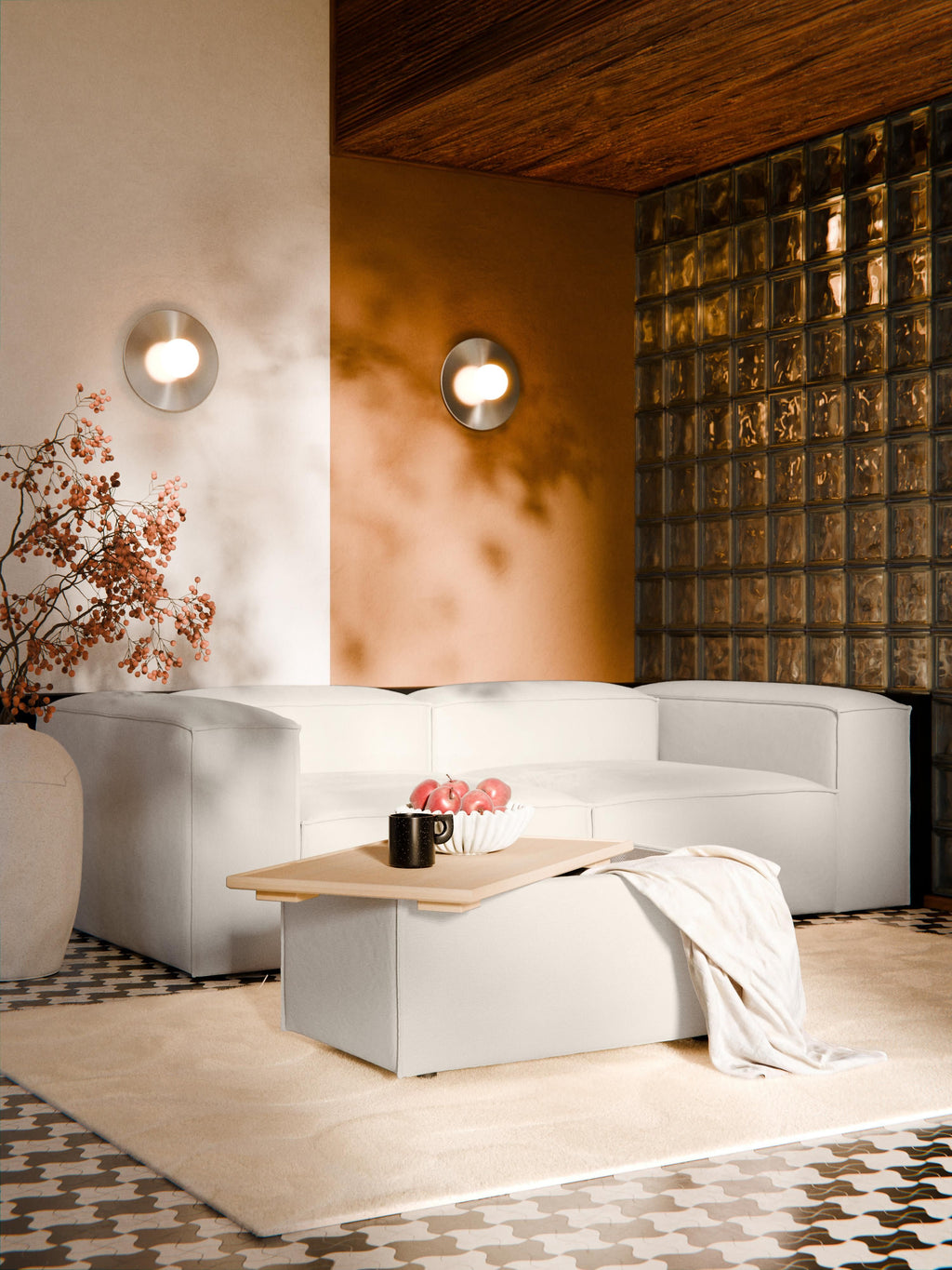 Sofa-Ottomane Lennon mit Stauraum