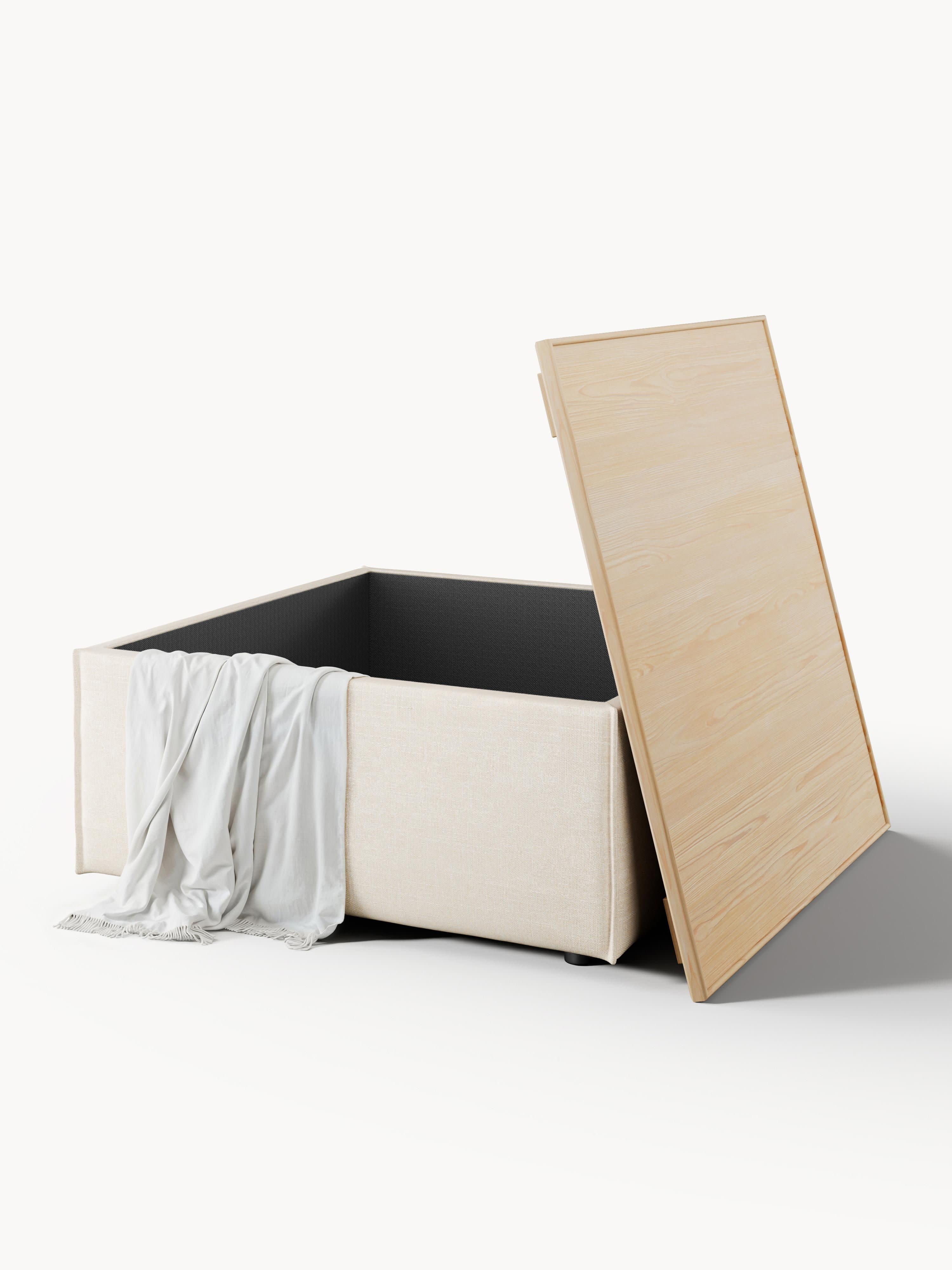 Sofa-Hocker Lennon aus Leinen-Mix mit Stauraum
