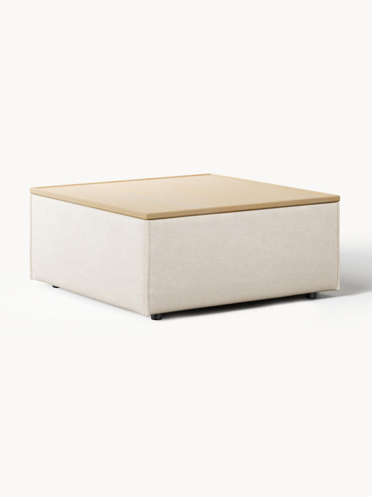 Galeriebild 1 - Sofa-Hocker Lennon aus Leinen-Mix mit Stauraum