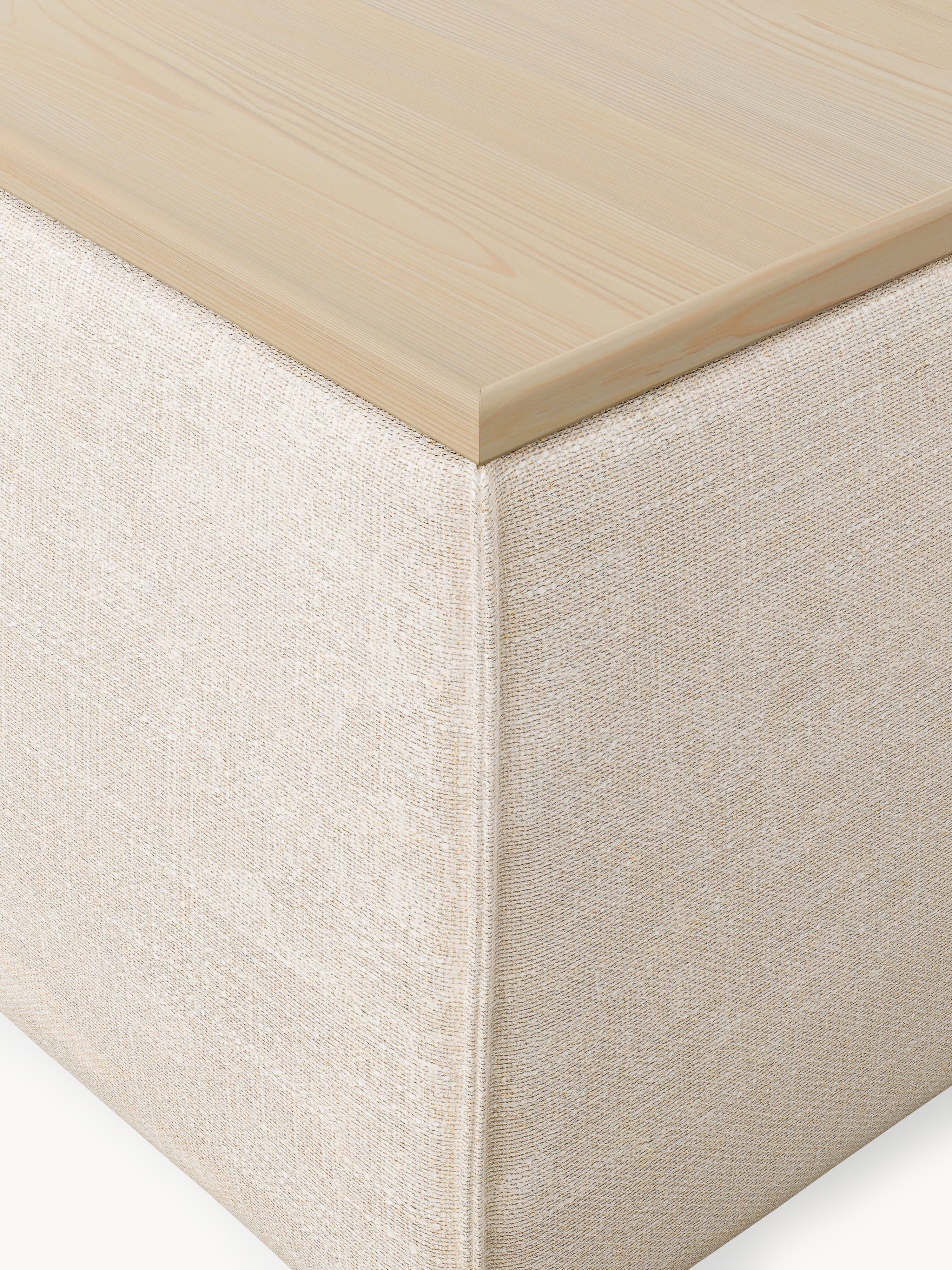 Sofa-Hocker Lennon aus Leinen-Mix mit Stauraum