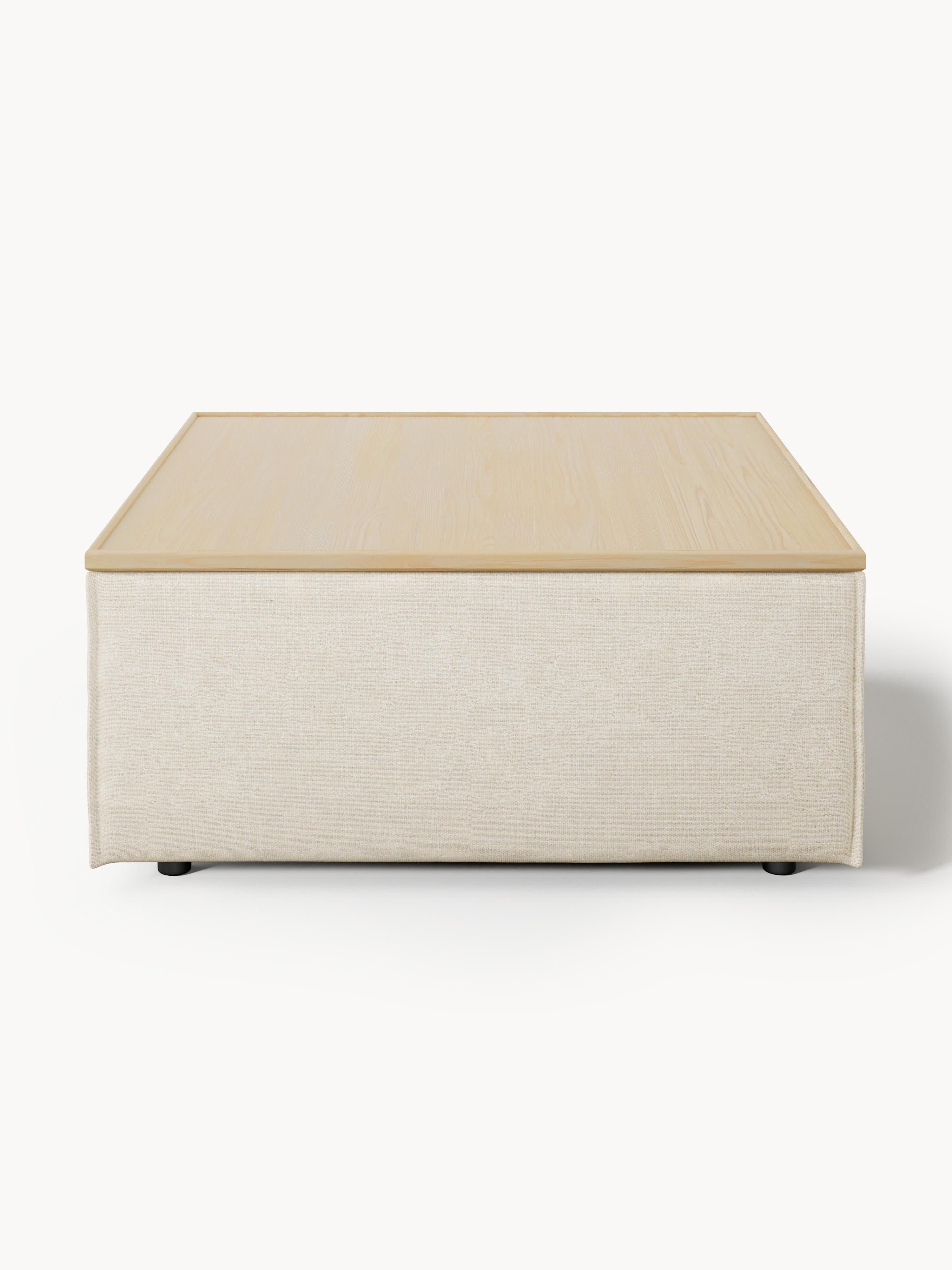 Sofa-Hocker Lennon aus Leinen-Mix mit Stauraum