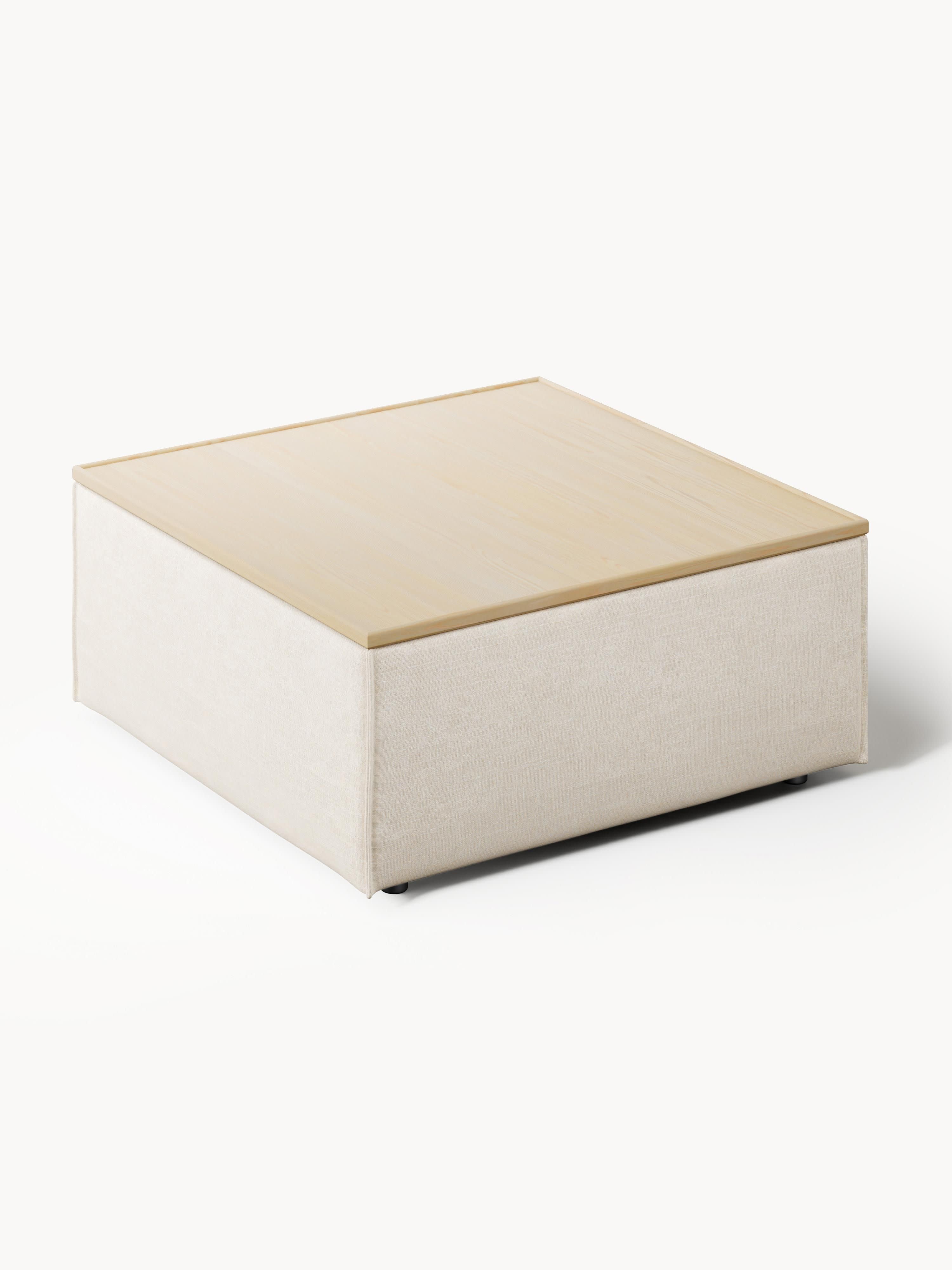 Sofa-Hocker Lennon aus Leinen-Mix mit Stauraum