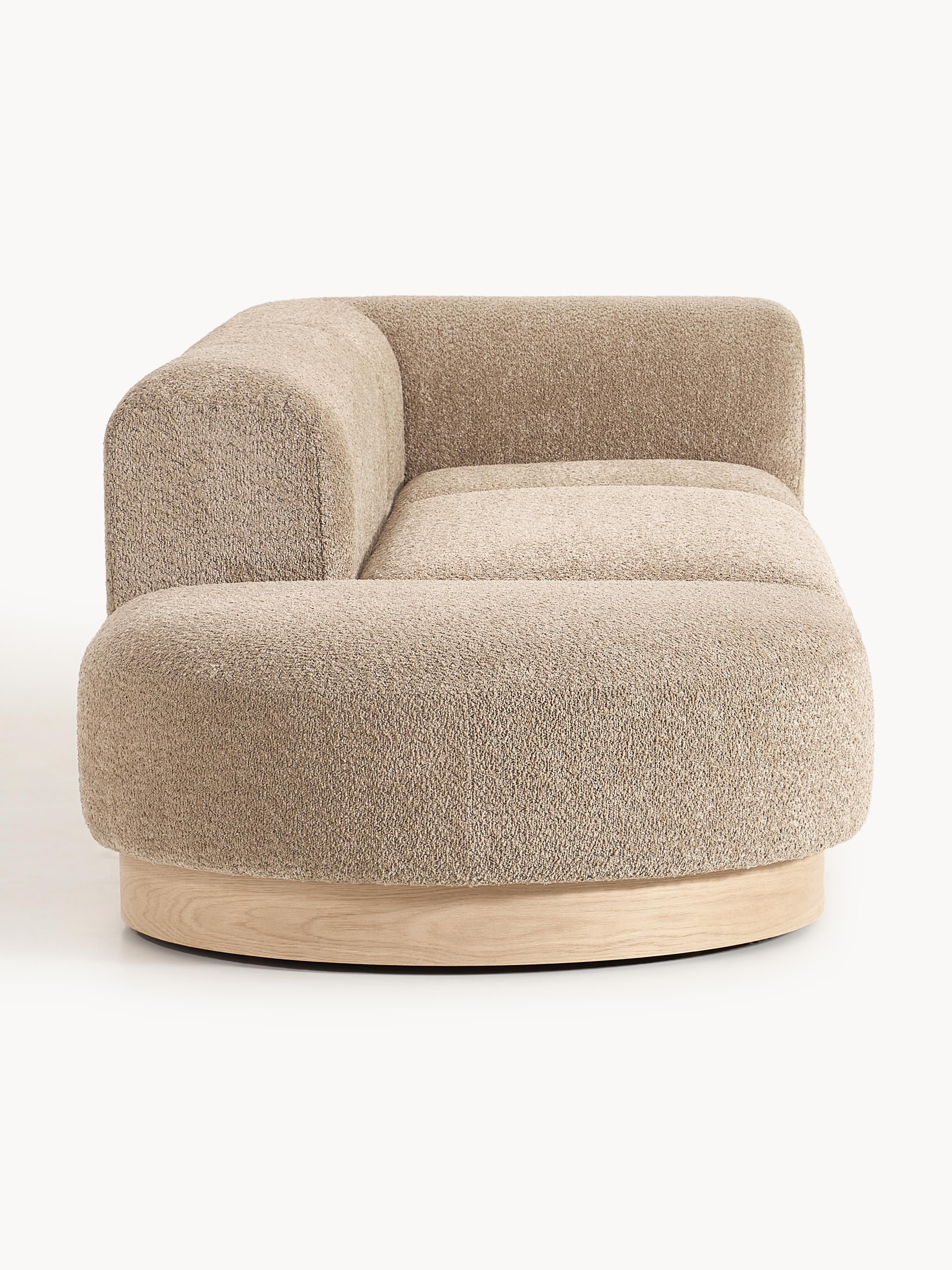 Modulare Ottomane Natalie aus Teddy-Bouclé mit Hocker (links/rechts)