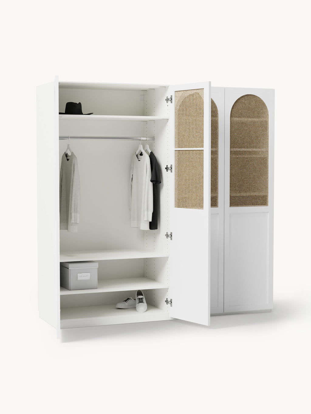 Modularer Drehtürenschrank Jeanne, 200 cm Breite, in verschiedenen Größen