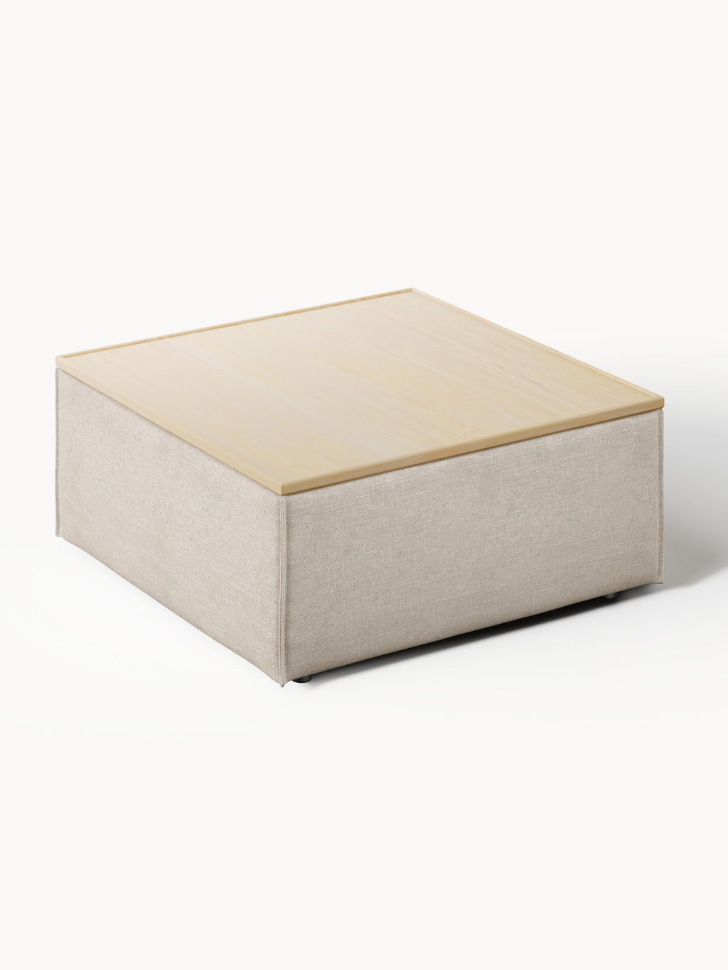 Sofa-Hocker Lennon aus Leinen-Mix mit Stauraum