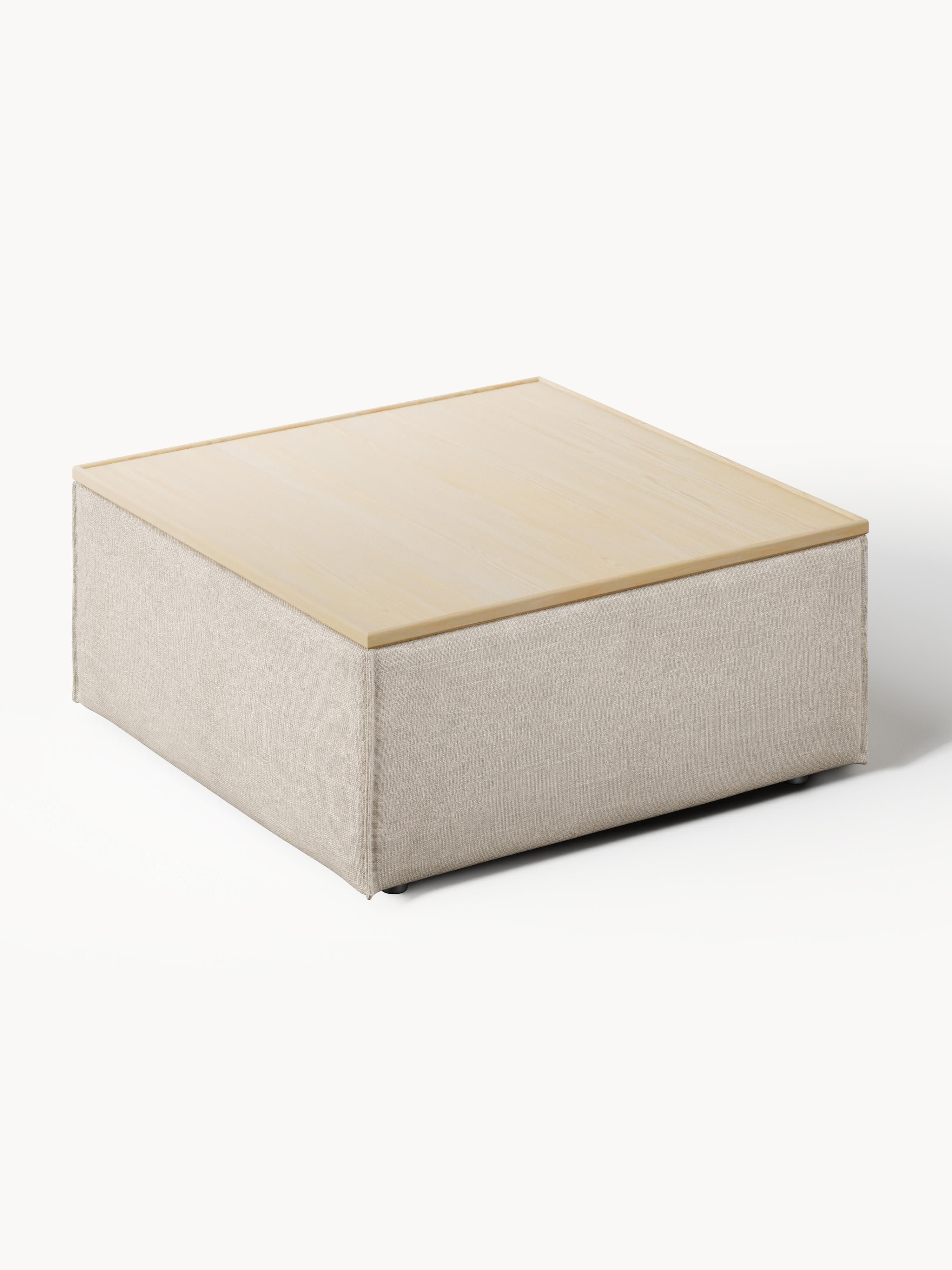 Sofa-Hocker Lennon aus Leinen-Mix mit Stauraum