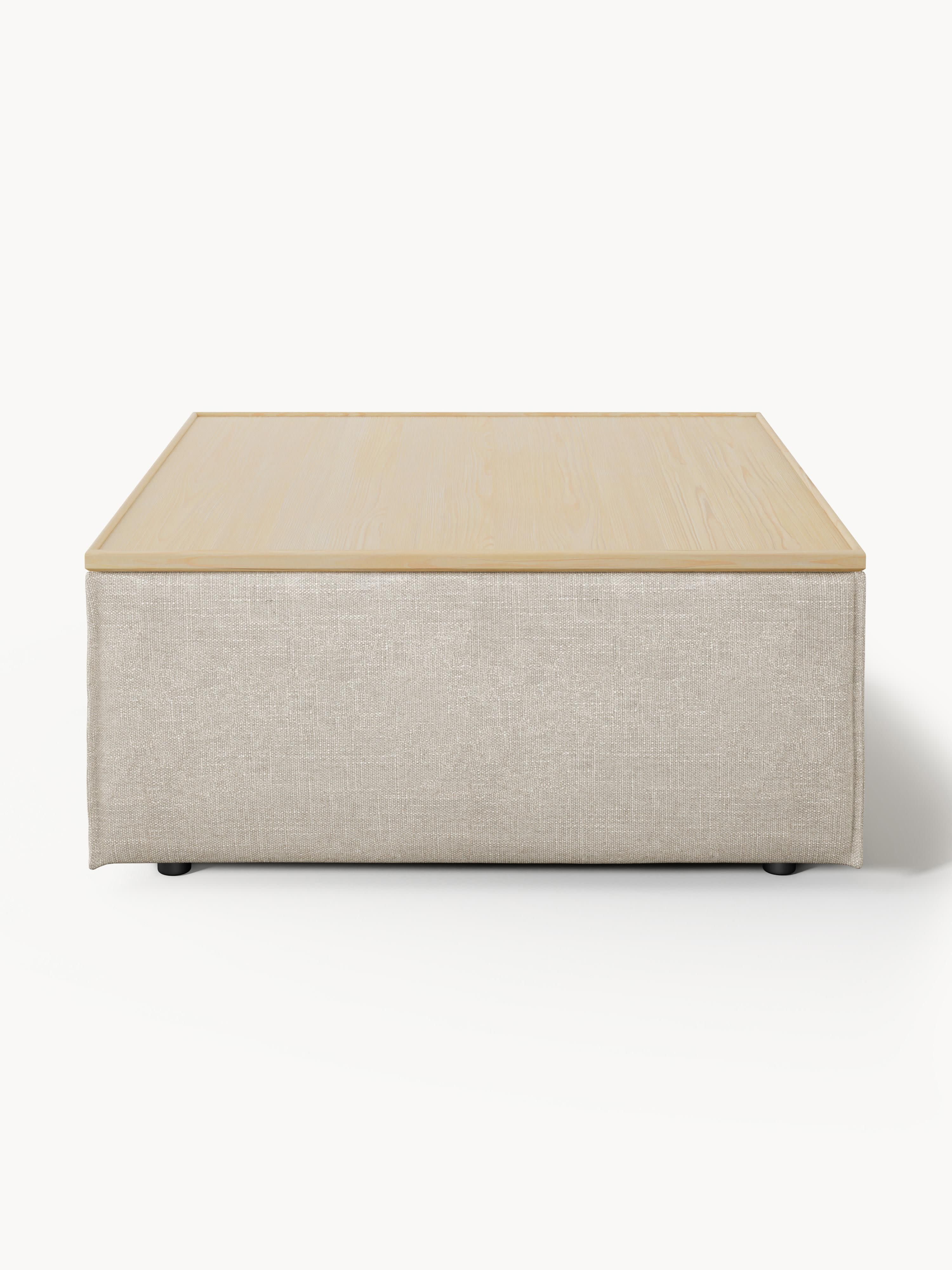Sofa-Hocker Lennon aus Leinen-Mix mit Stauraum