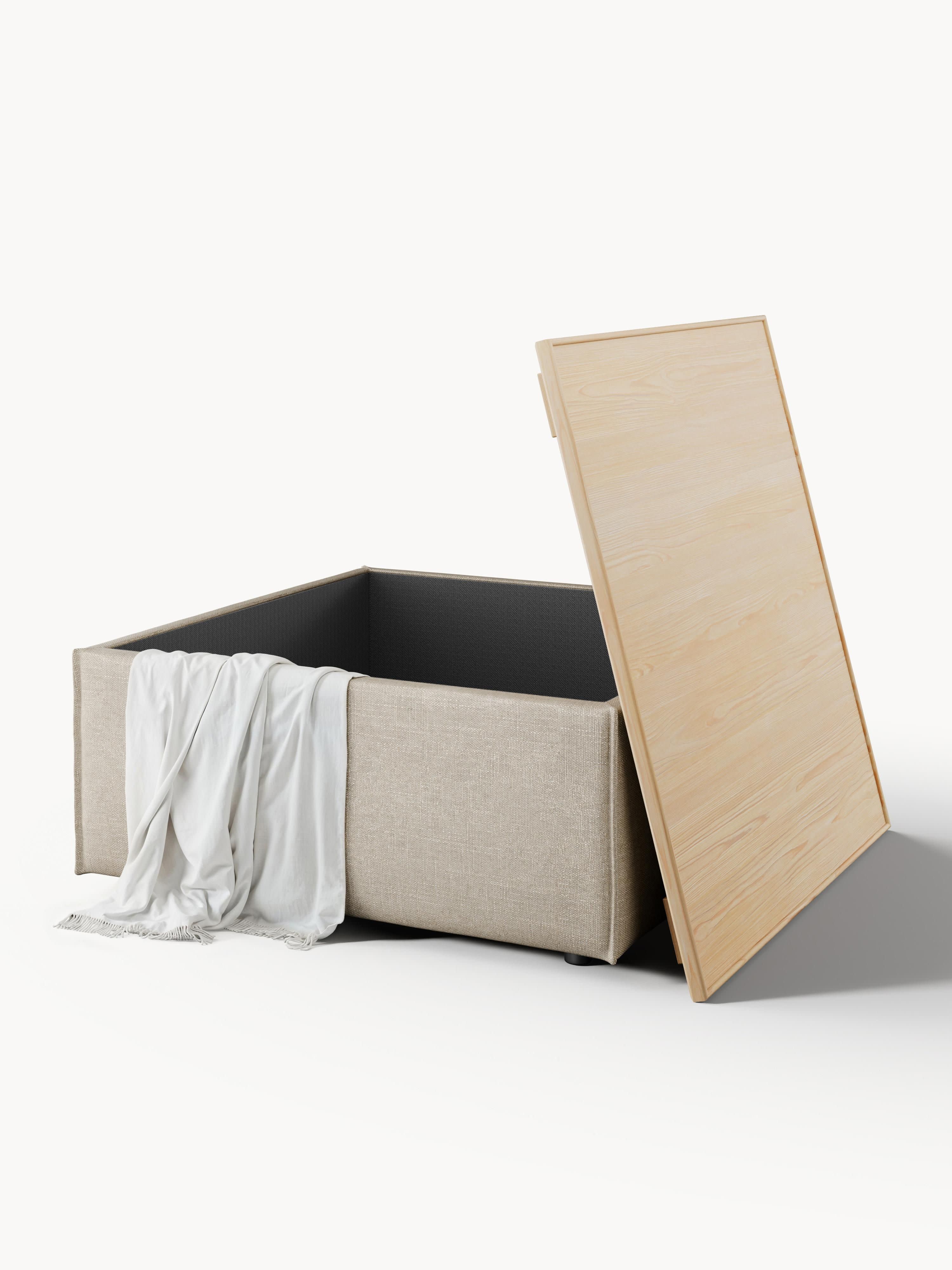 Sofa-Hocker Lennon aus Leinen-Mix mit Stauraum
