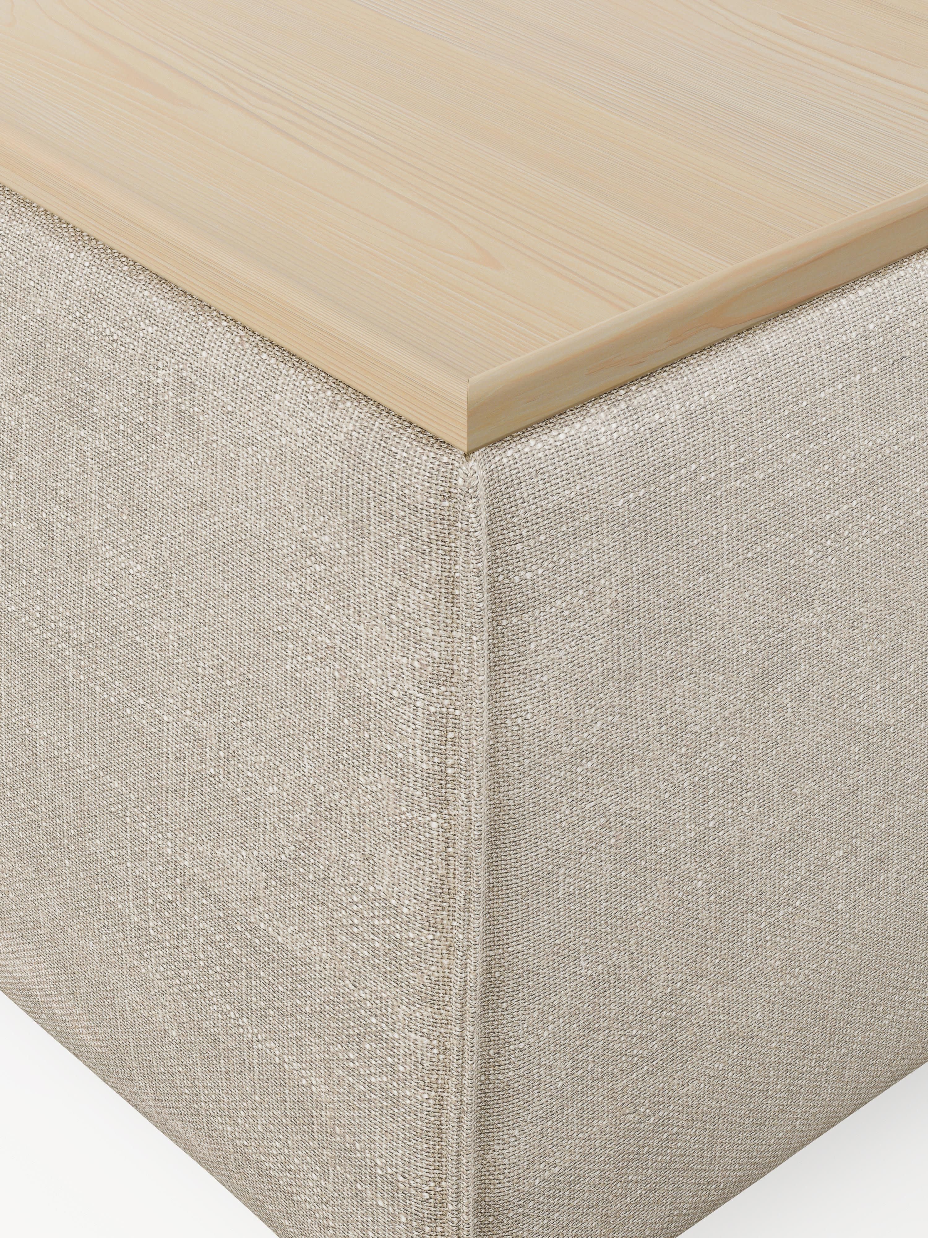 Sofa-Hocker Lennon aus Leinen-Mix mit Stauraum