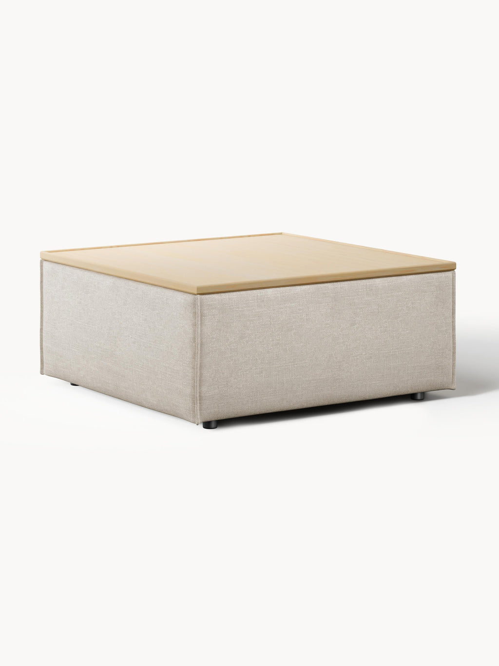 Galeriebild 1 - Sofa-Hocker Lennon aus Leinen-Mix mit Stauraum
