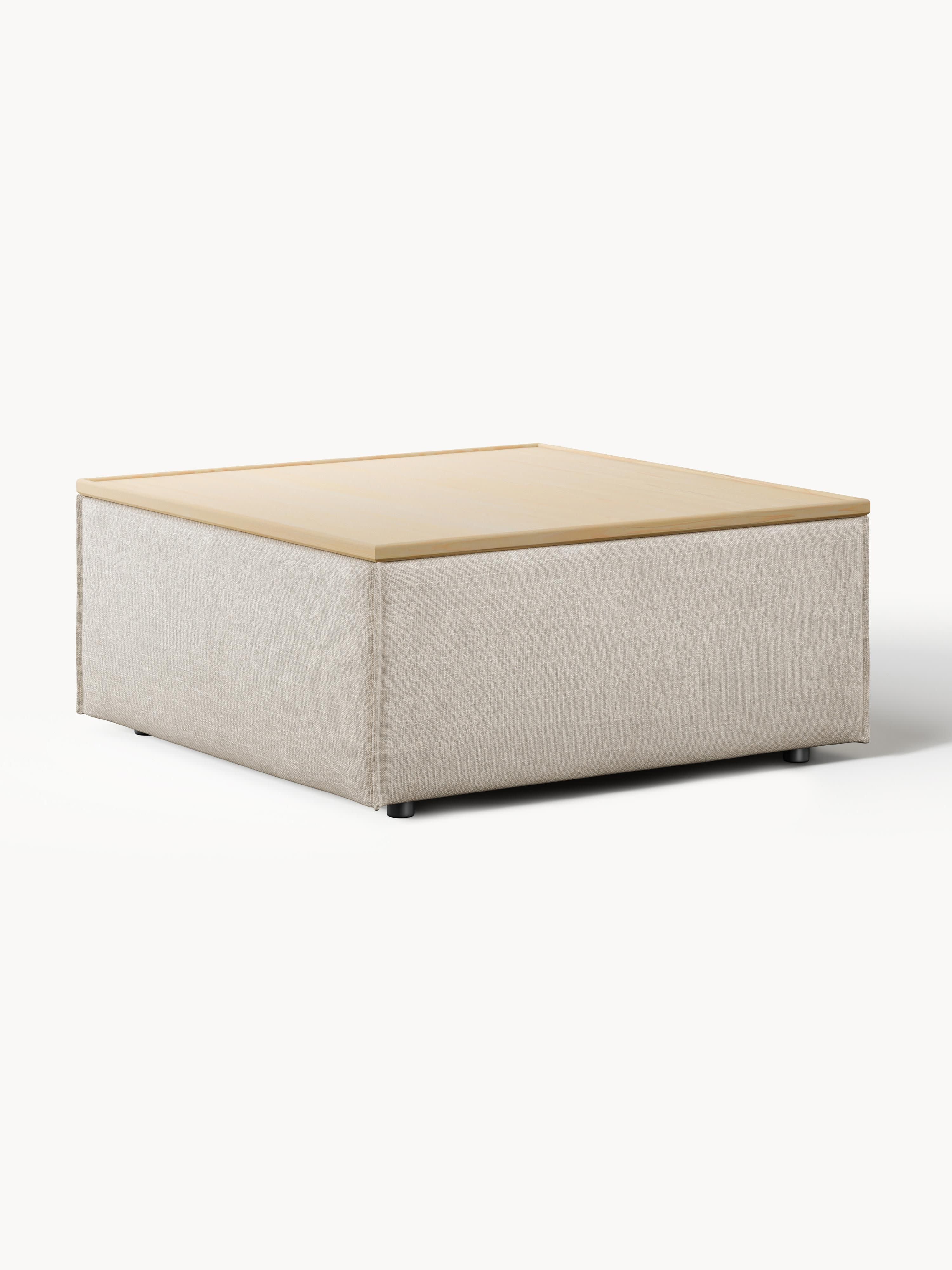 Galeriebild 1 - Sofa-Hocker Lennon aus Leinen-Mix mit Stauraum