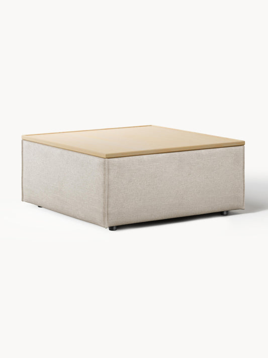Galeriebild 1 - Sofa-Hocker Lennon aus Leinen-Mix mit Stauraum