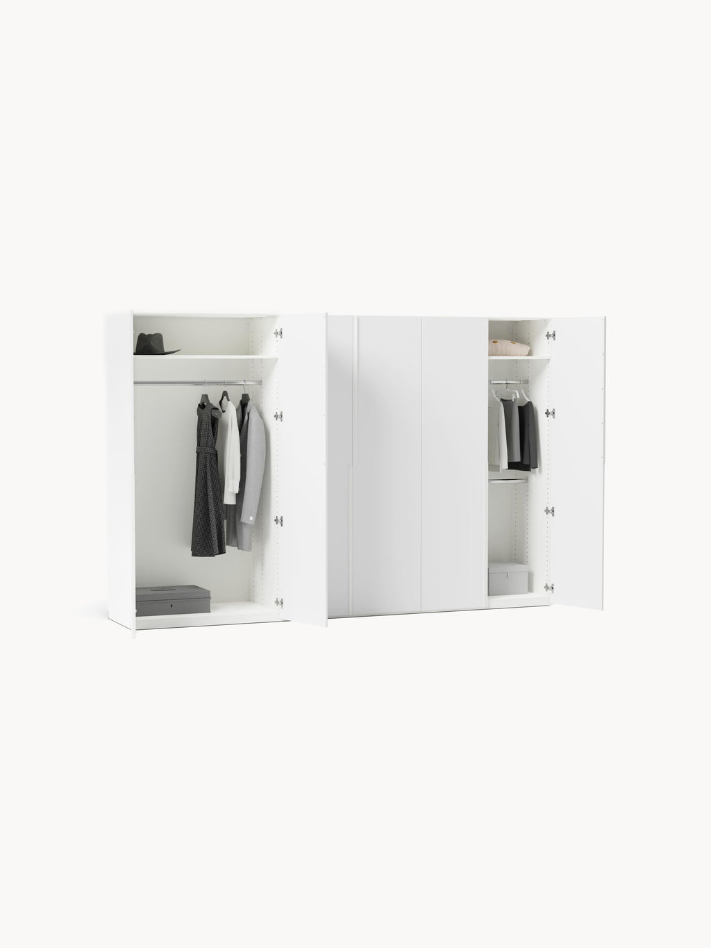 Modularer Drehtürenschrank Leon, 300 cm Breite, in verschiedenen Größen