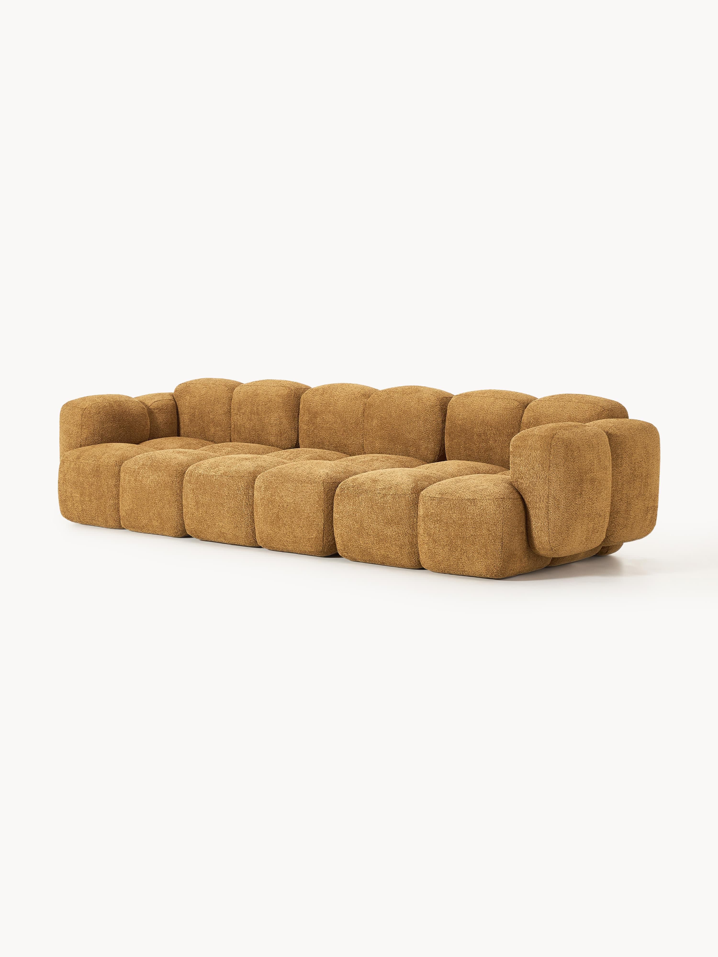Modulares Sofa Tayla (4-Sitzer) aus Teddy-Bouclé