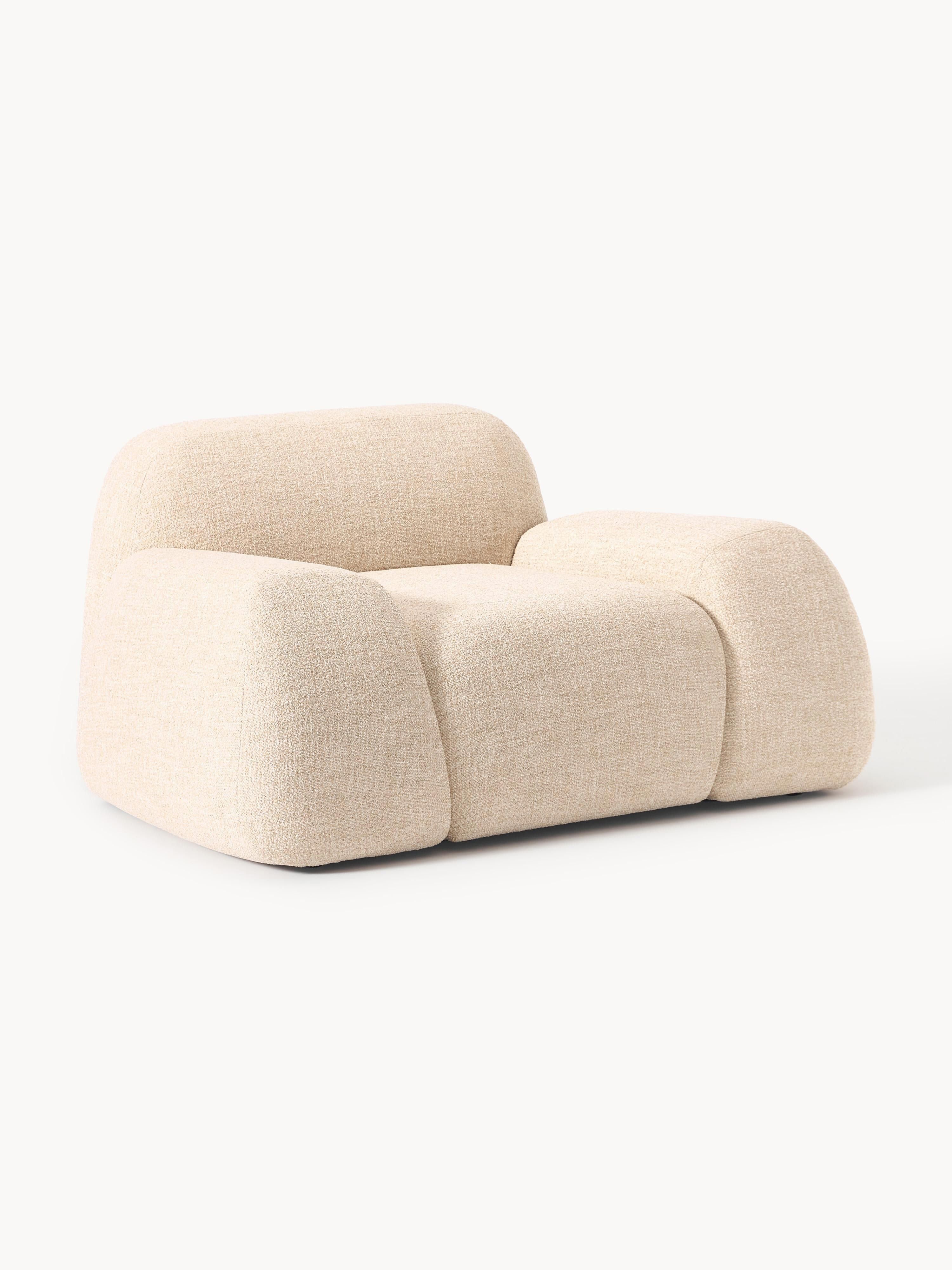 Ovaler Bouclé-Sofa-Hocker Wolke