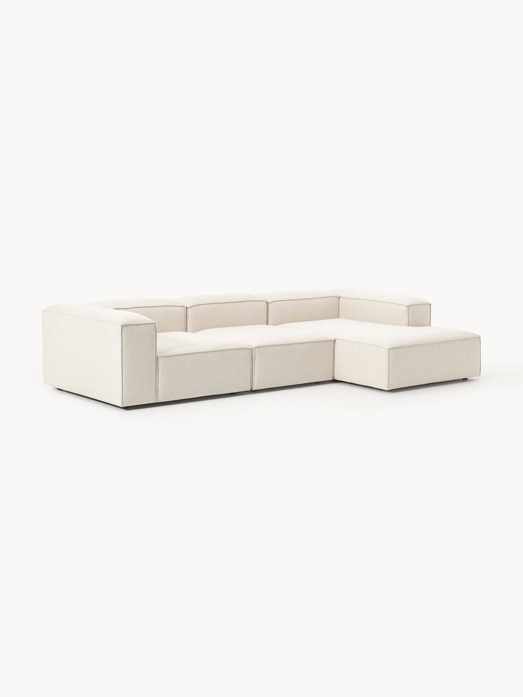 Modulares Ecksofa Lennon (4-Sitzer) aus Leinen-Mix