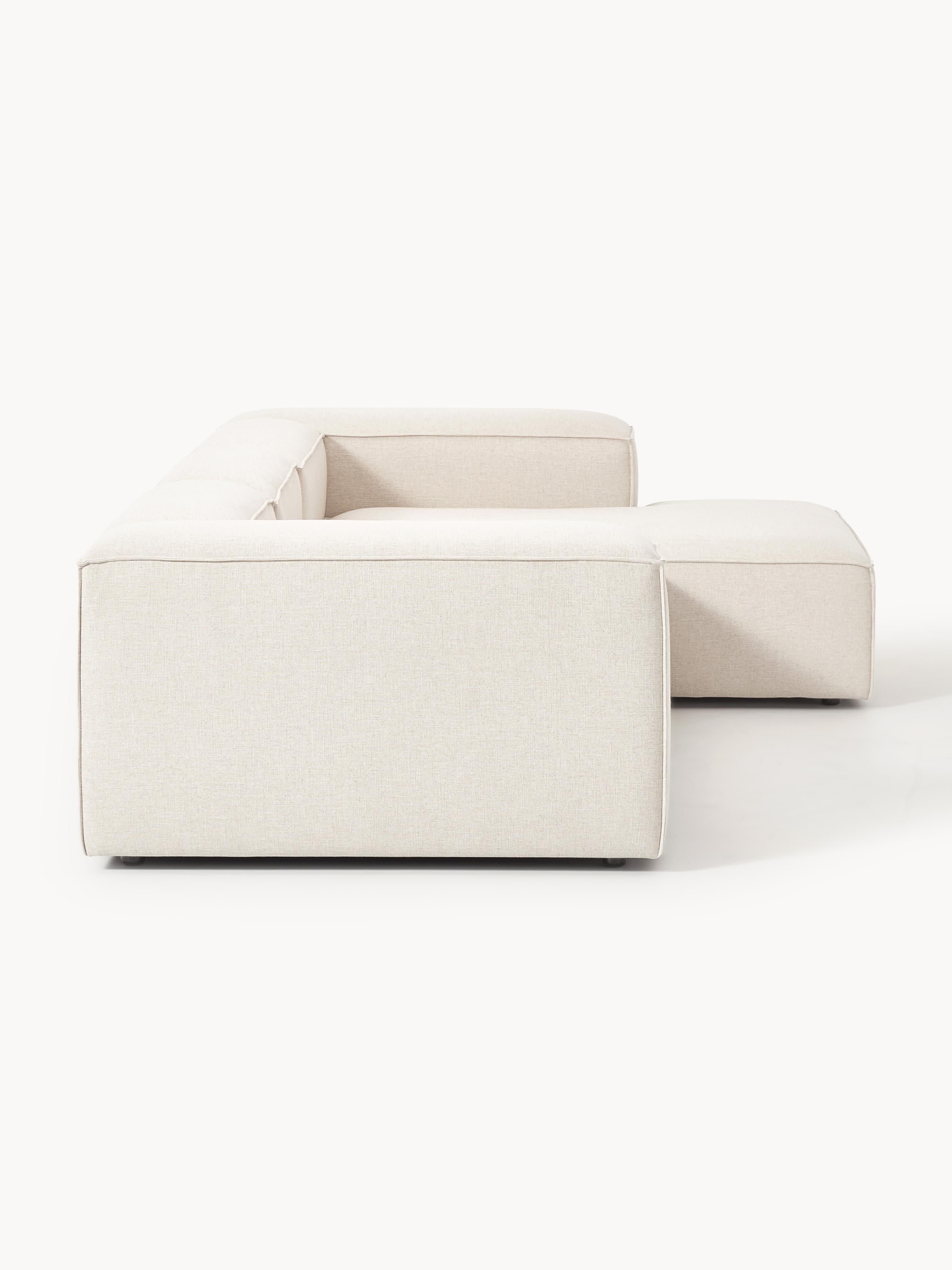 Modulares Ecksofa Lennon (4-Sitzer) aus Leinen-Mix
