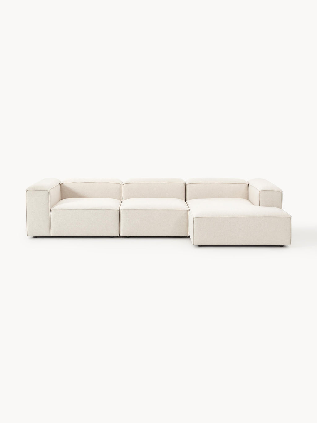 Galeriebild 1 - Modulares Ecksofa Lennon (4-Sitzer) aus Leinen-Mix