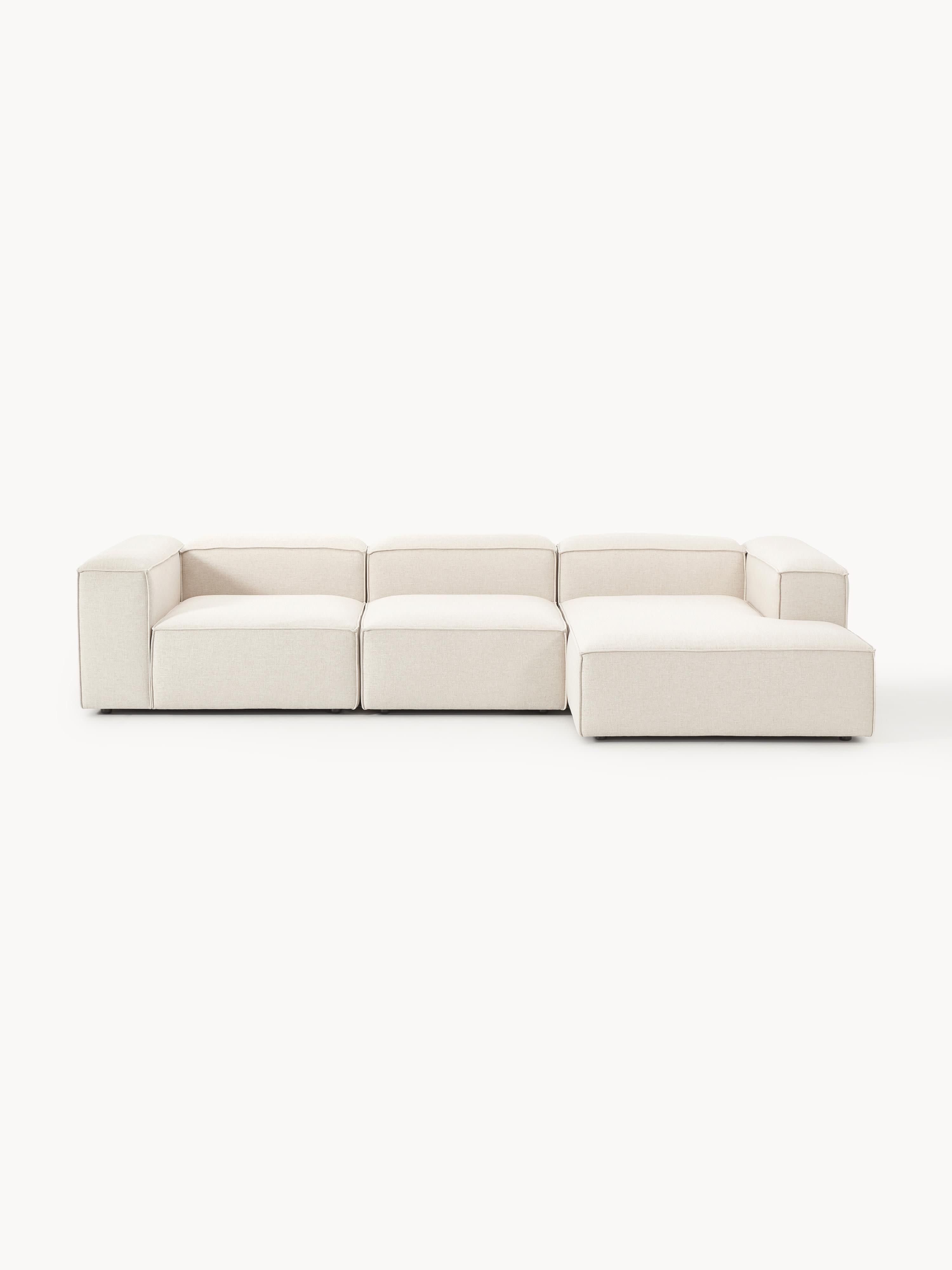 Galeriebild 1 - Modulares Ecksofa Lennon (4-Sitzer) aus Leinen-Mix