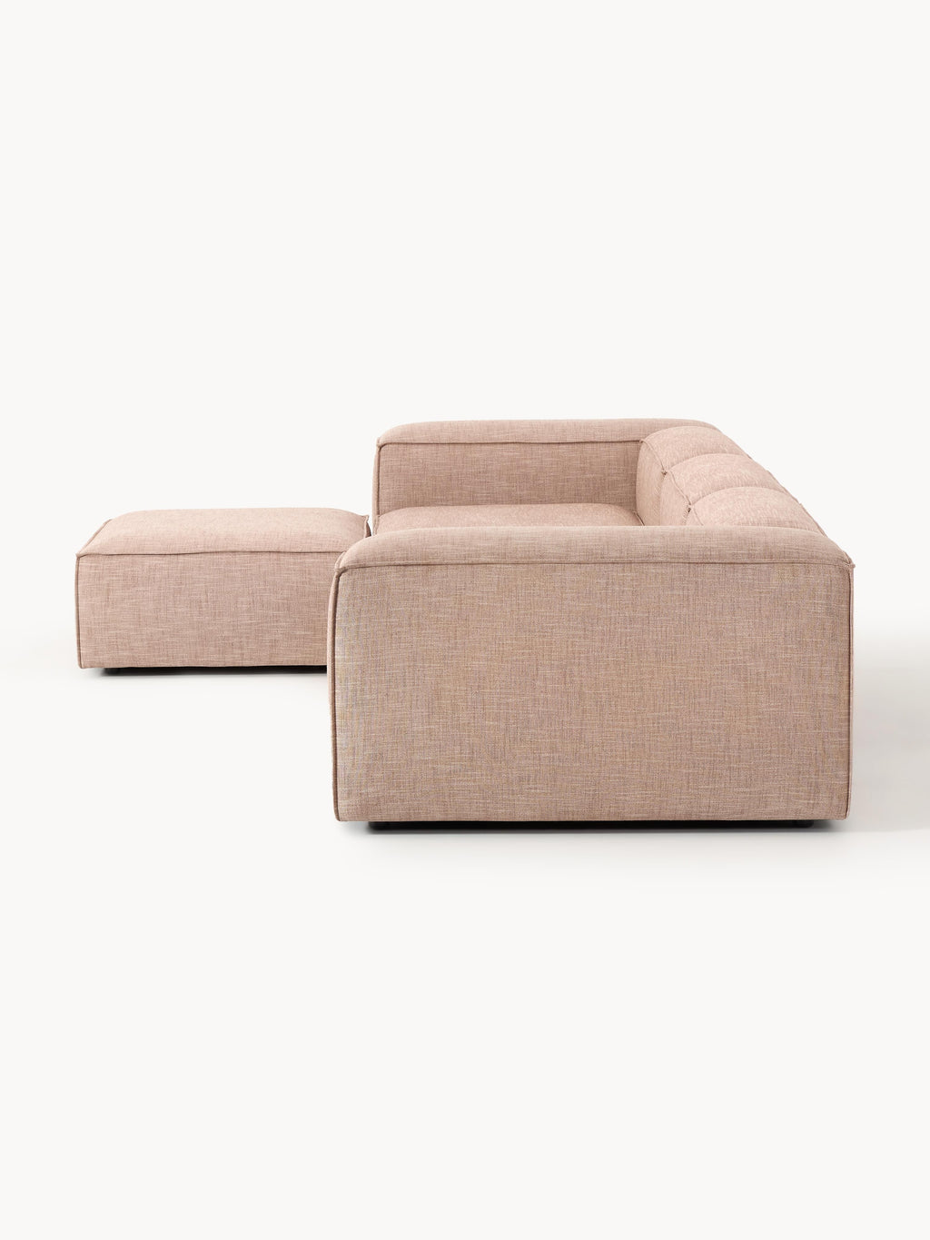 Modulares Sofa Lennon (4-Sitzer) aus Leinen-Mix mit Hocker (links/rechts)