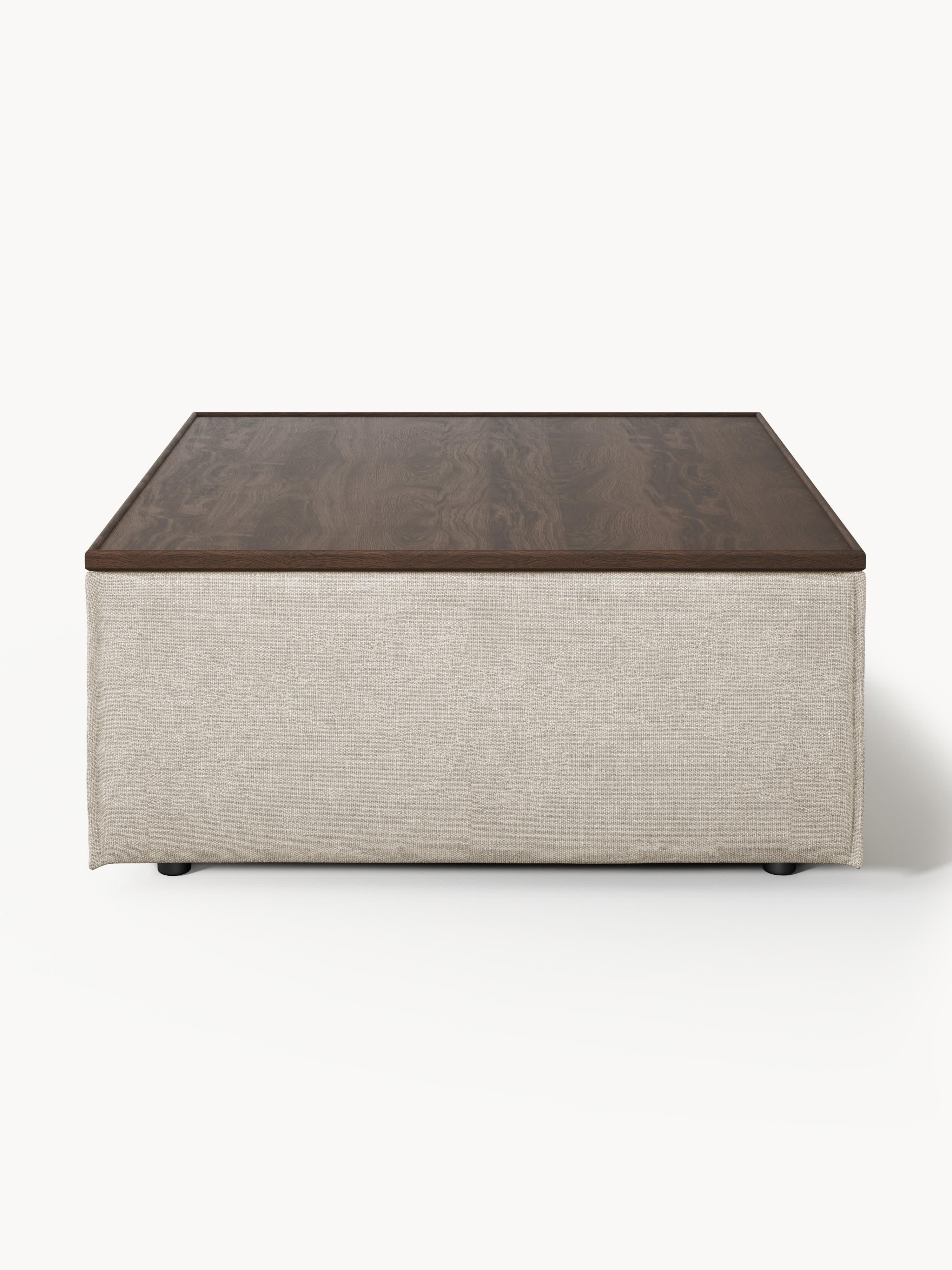 Sofa-Hocker Lennon aus Leinen-Mix mit Stauraum