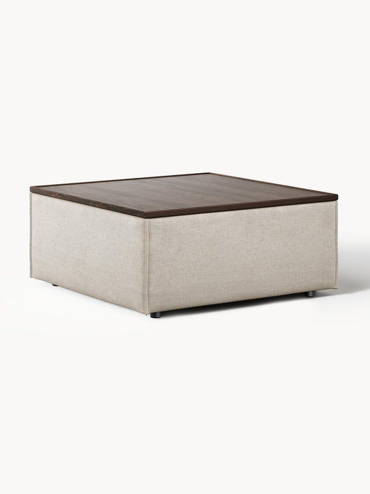 Galeriebild 1 - Sofa-Hocker Lennon aus Leinen-Mix mit Stauraum