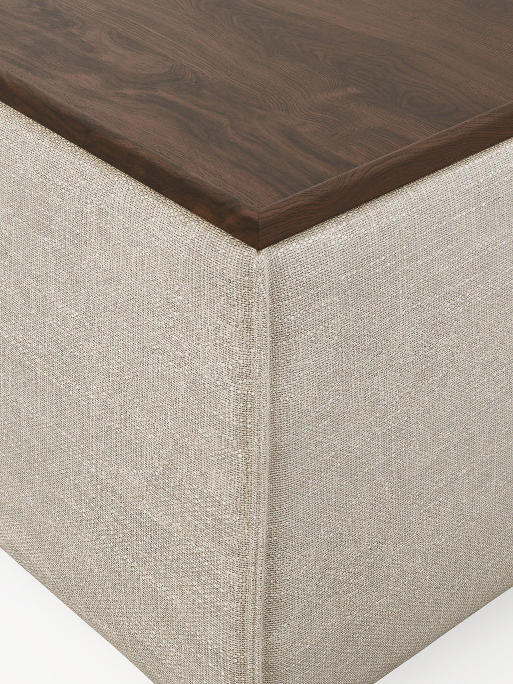 Sofa-Hocker Lennon aus Leinen-Mix mit Stauraum
