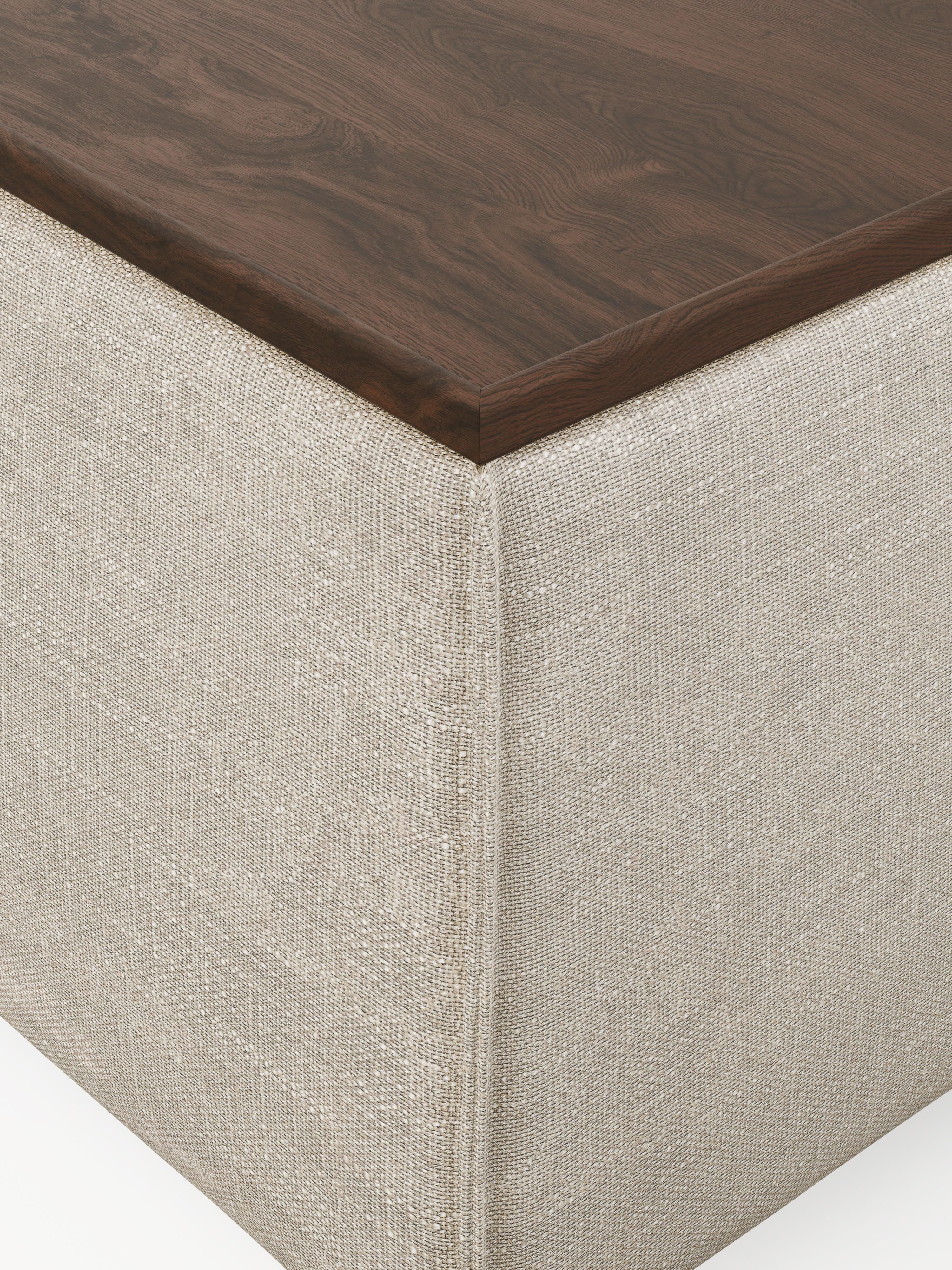 Sofa-Hocker Lennon aus Leinen-Mix mit Stauraum