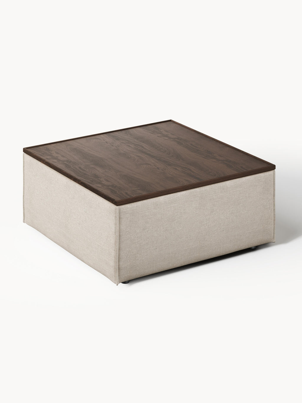 Sofa-Hocker Lennon aus Leinen-Mix mit Stauraum