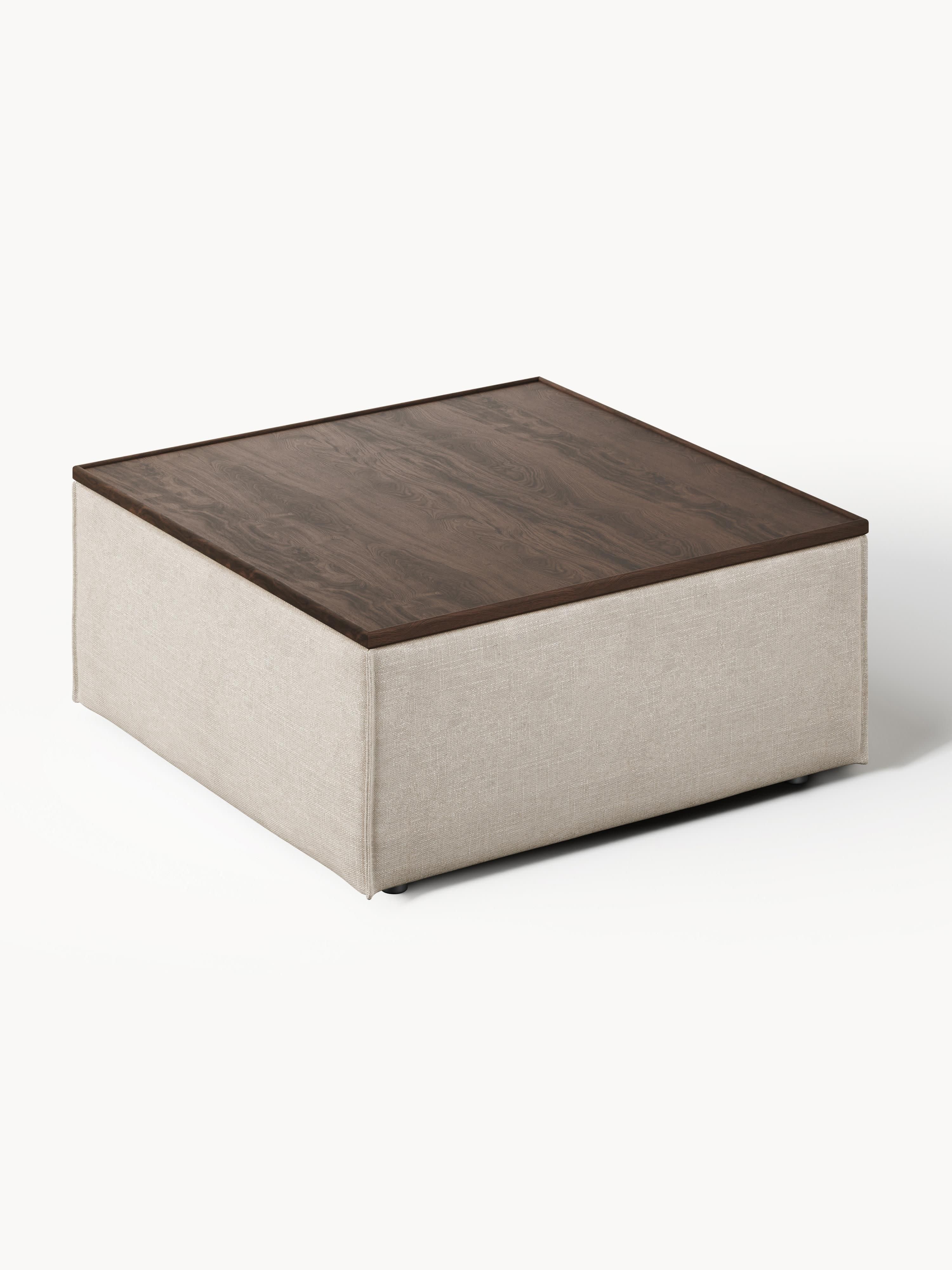 Sofa-Hocker Lennon aus Leinen-Mix mit Stauraum