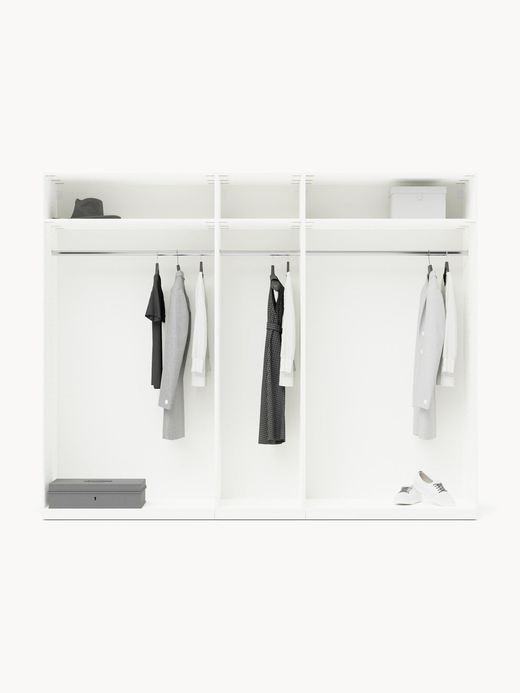 Modularer Drehtürenschrank Charlotte, 300 cm Breite, in verschiedenen Größen