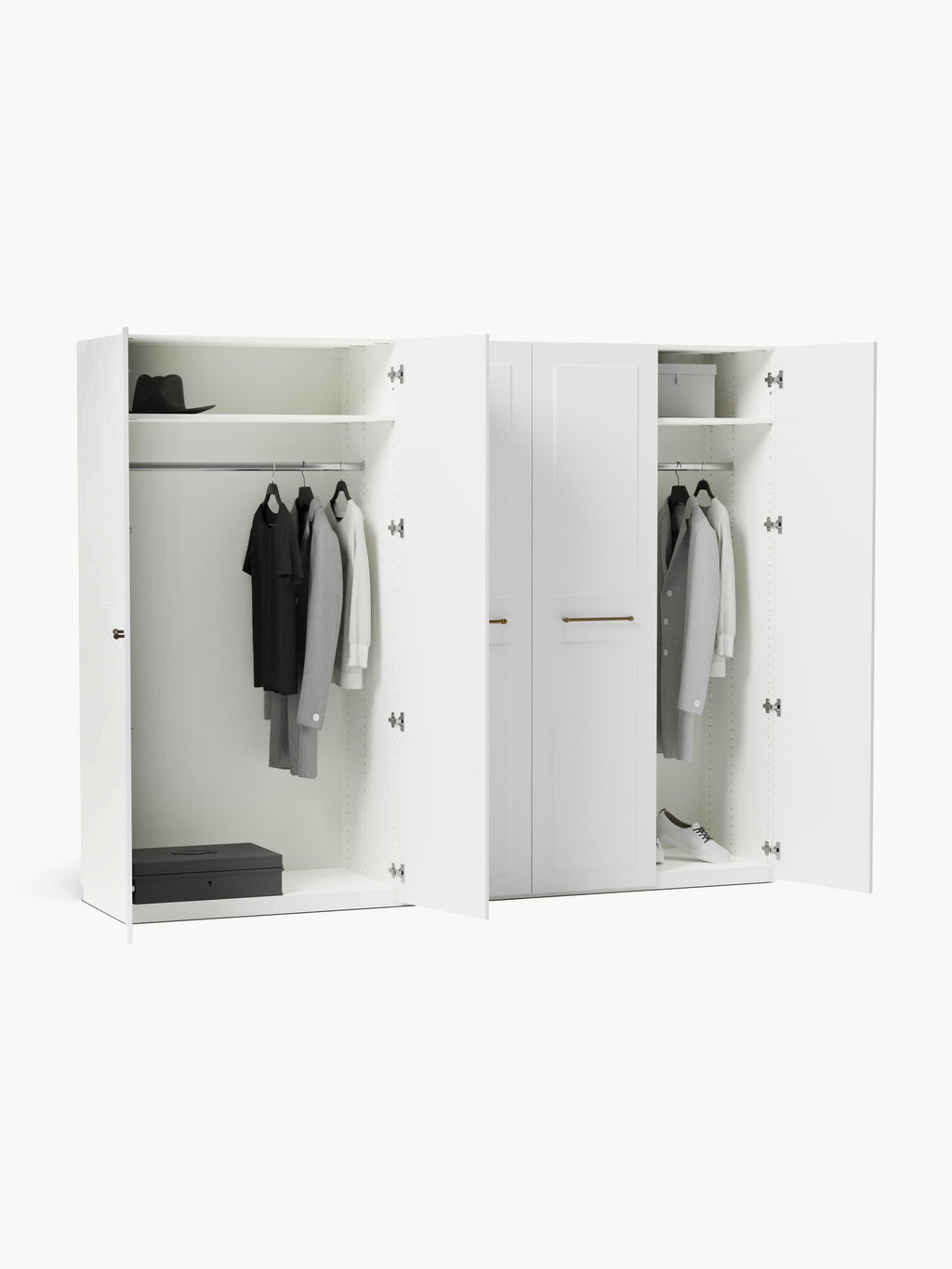 Modularer Drehtürenschrank Charlotte, 300 cm Breite, in verschiedenen Größen