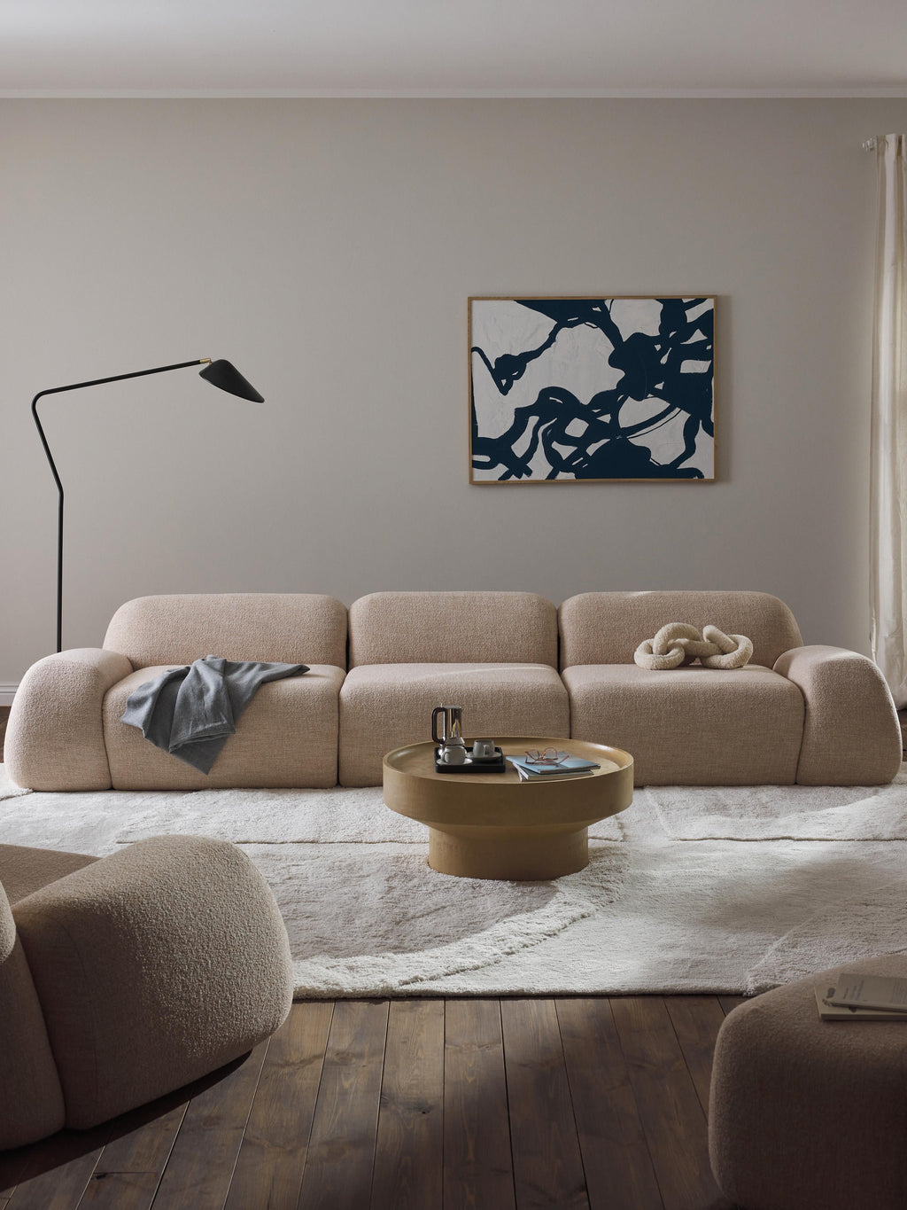 Modulares Bouclé-Sofa Wolke (4-Sitzer)