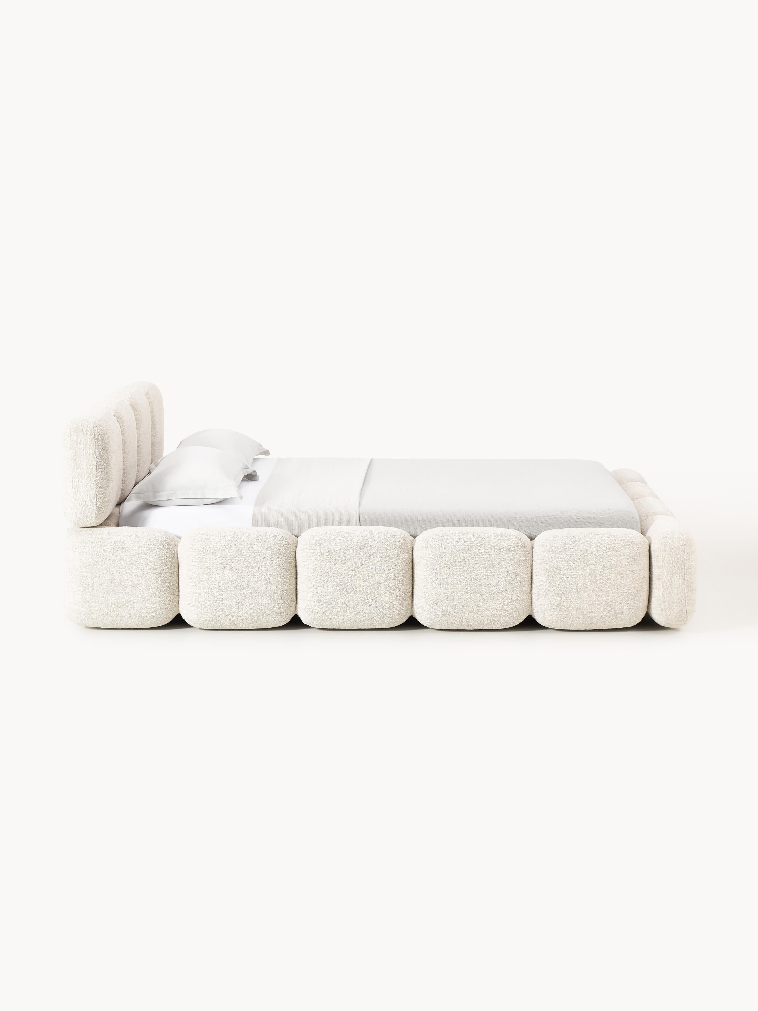 Polsterbett Tayla aus Bouclé mit Stauraum