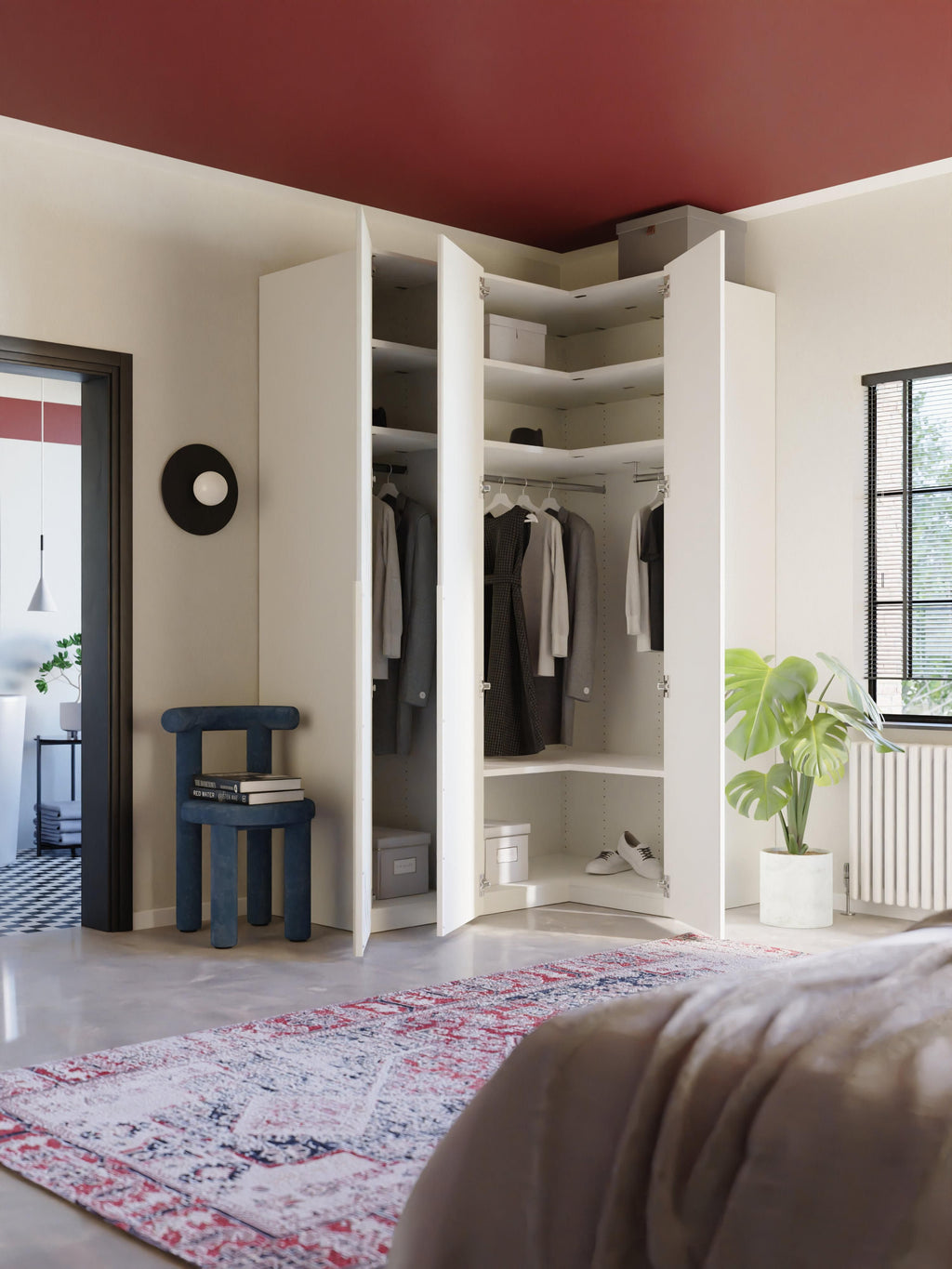 Modularer Eck-Kleiderschrank Leon, 215 cm Breite, in verschiedenen Größen