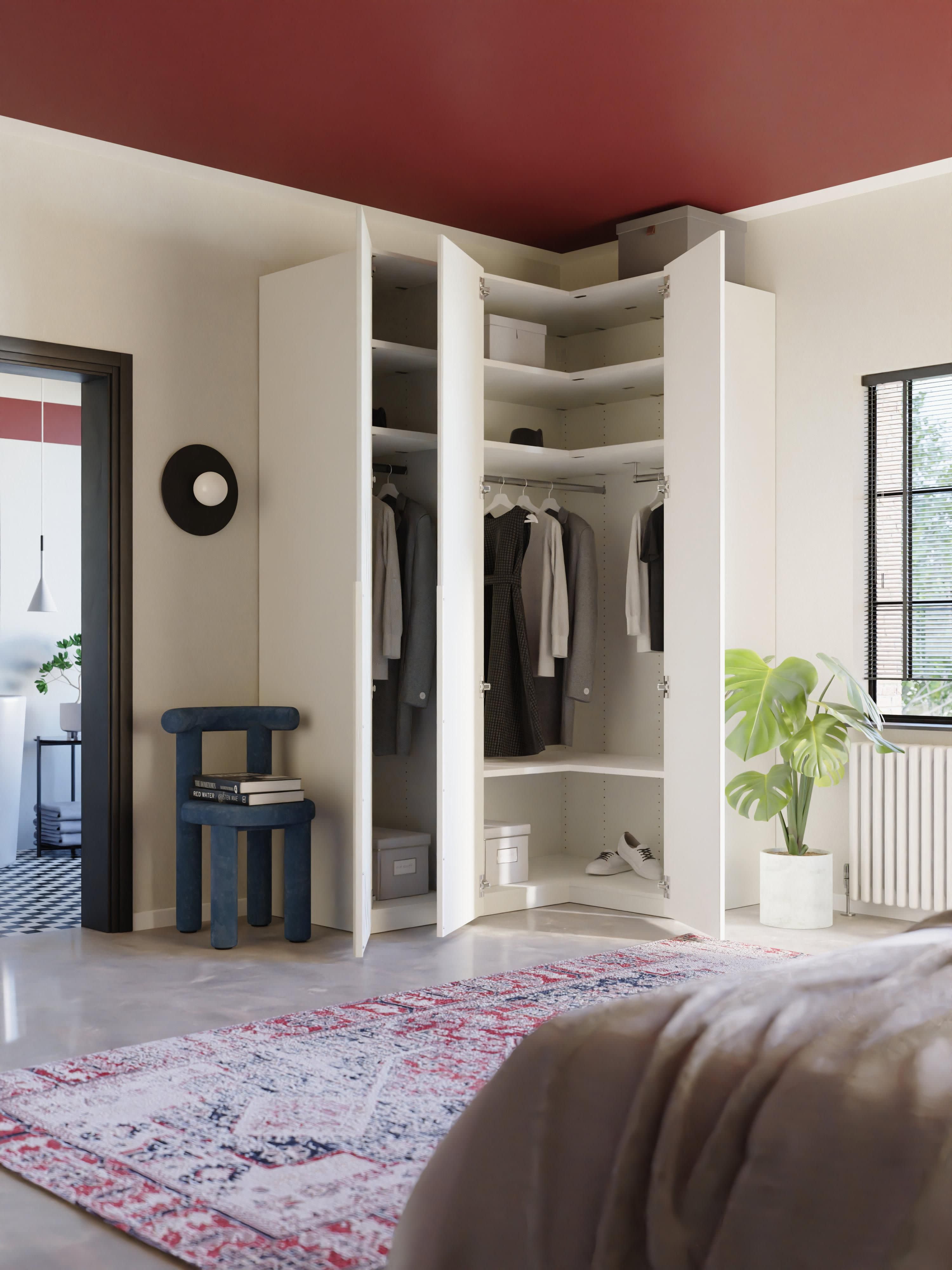 Modularer Eck-Kleiderschrank Leon, 215 cm Breite, in verschiedenen Größen