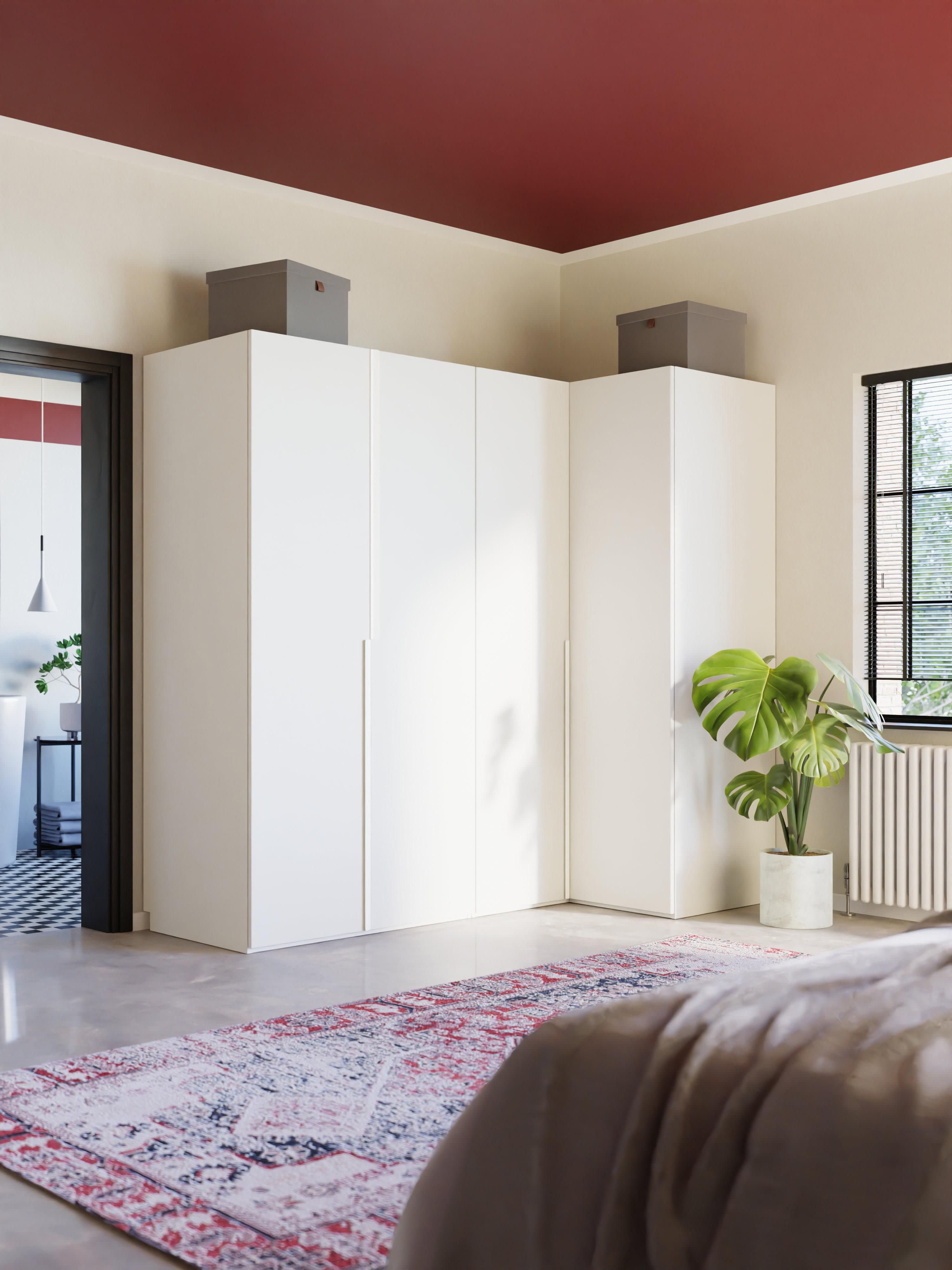 Modularer Eck-Kleiderschrank Leon, 215 cm Breite, in verschiedenen Größen