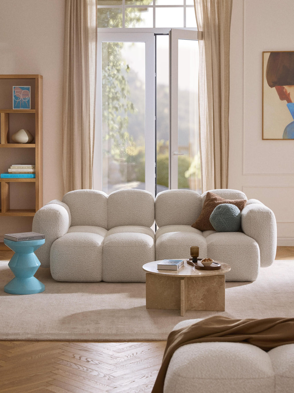 Modulares Sofa Tayla (3-Sitzer) aus Bouclé