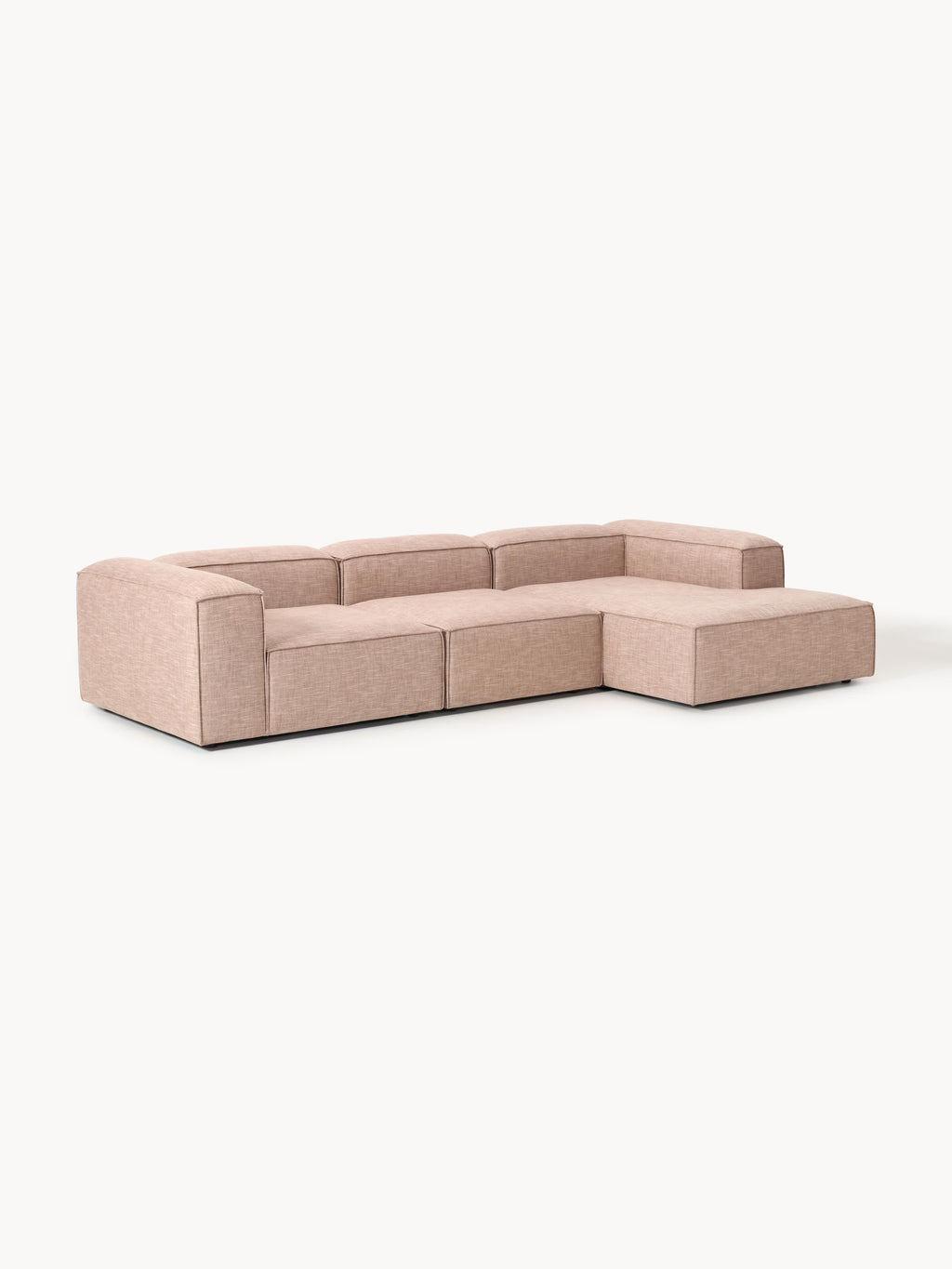Modulares Ecksofa Lennon (4-Sitzer) aus Leinen-Mix