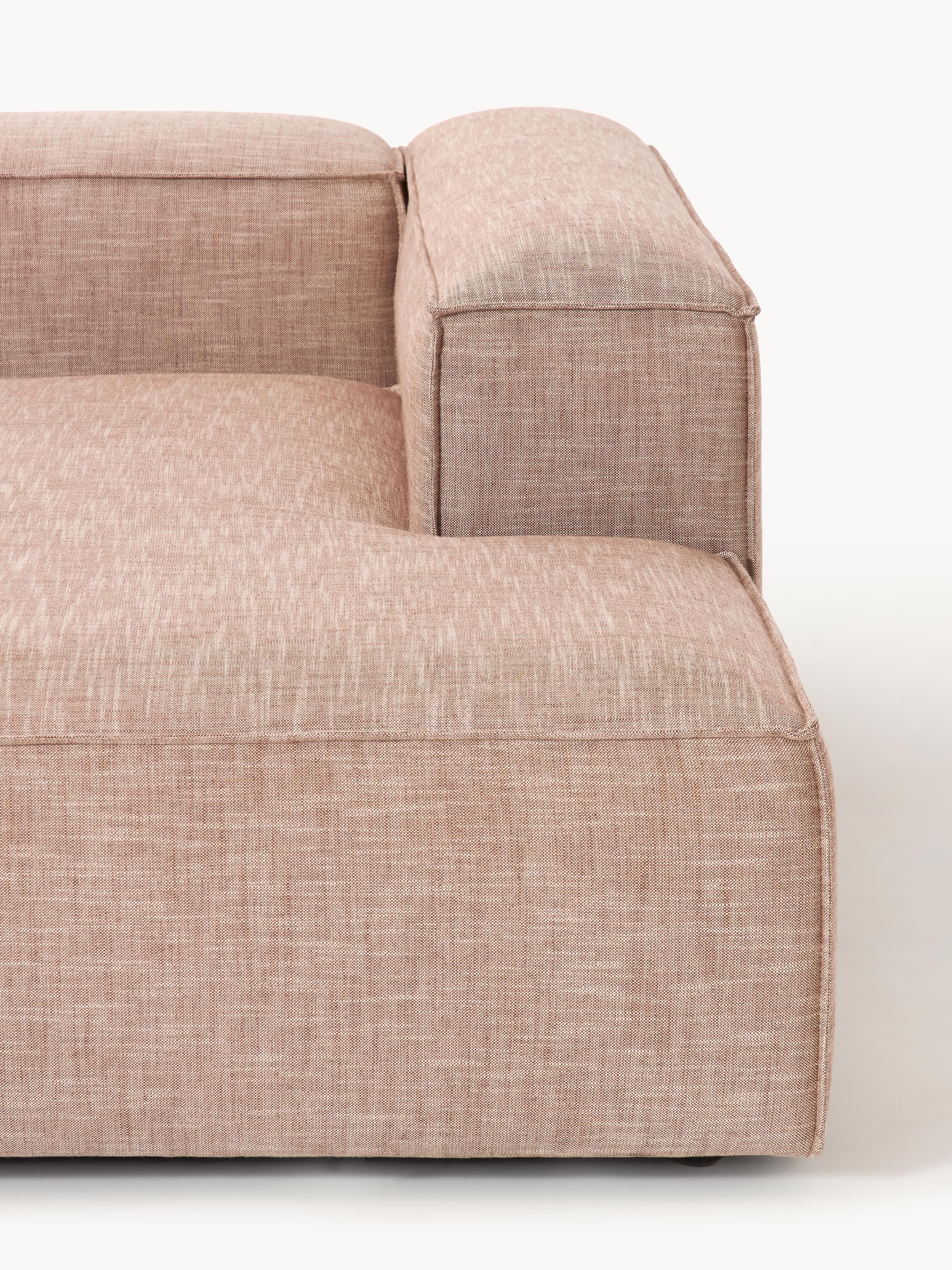 Modulares Ecksofa Lennon (4-Sitzer) aus Leinen-Mix