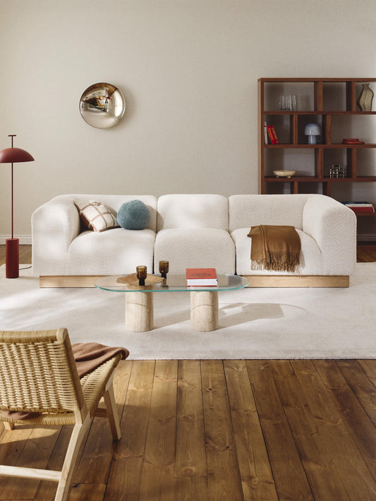 Modulares Sofa Natalie (3-Sitzer) aus Teddy-Bouclé
