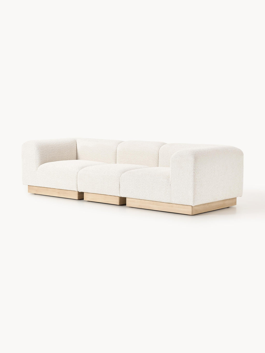 Modulares Sofa Natalie (3-Sitzer) aus Teddy-Bouclé