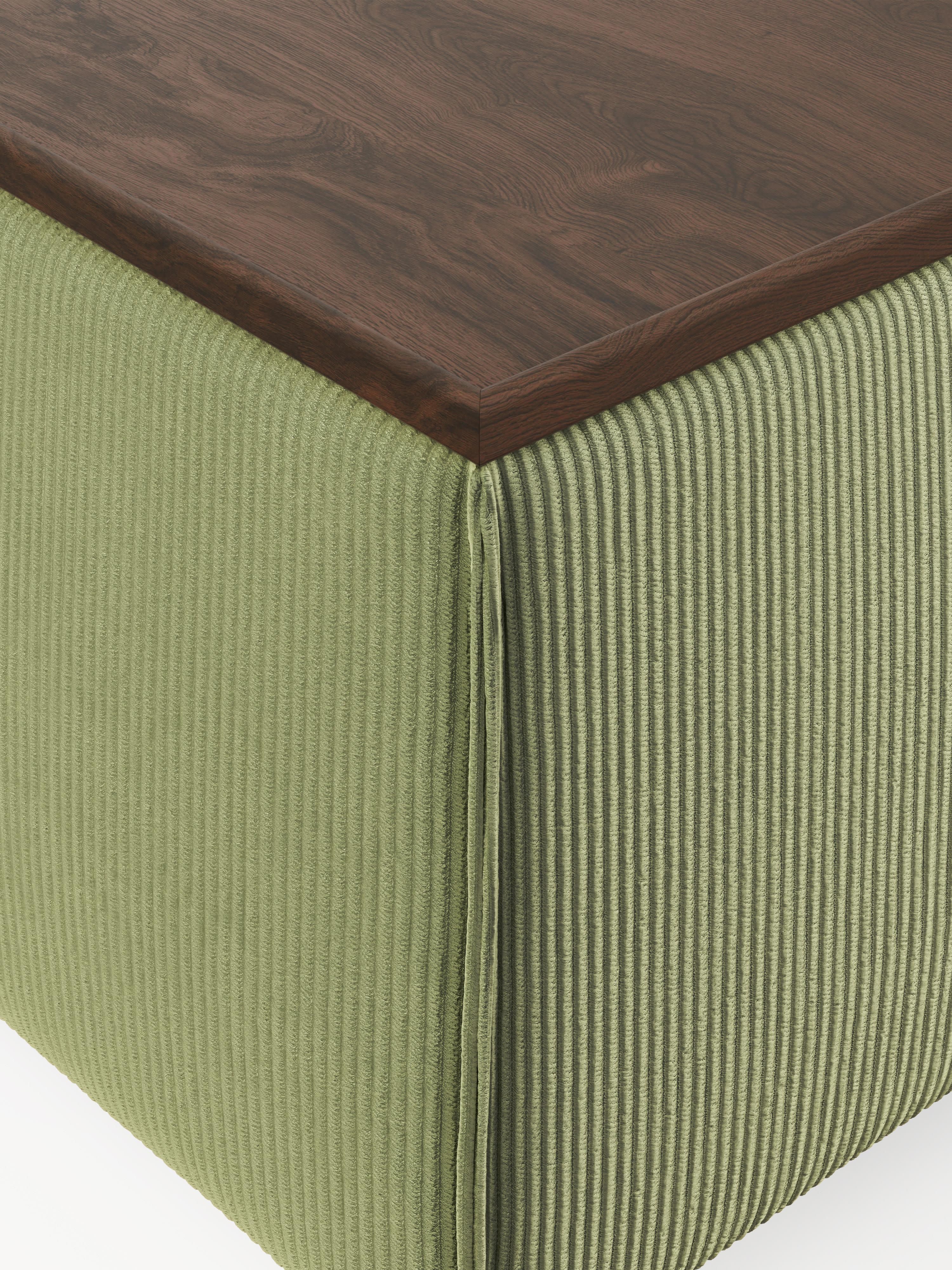Sofa-Hocker Lennon aus Cord mit Stauraum