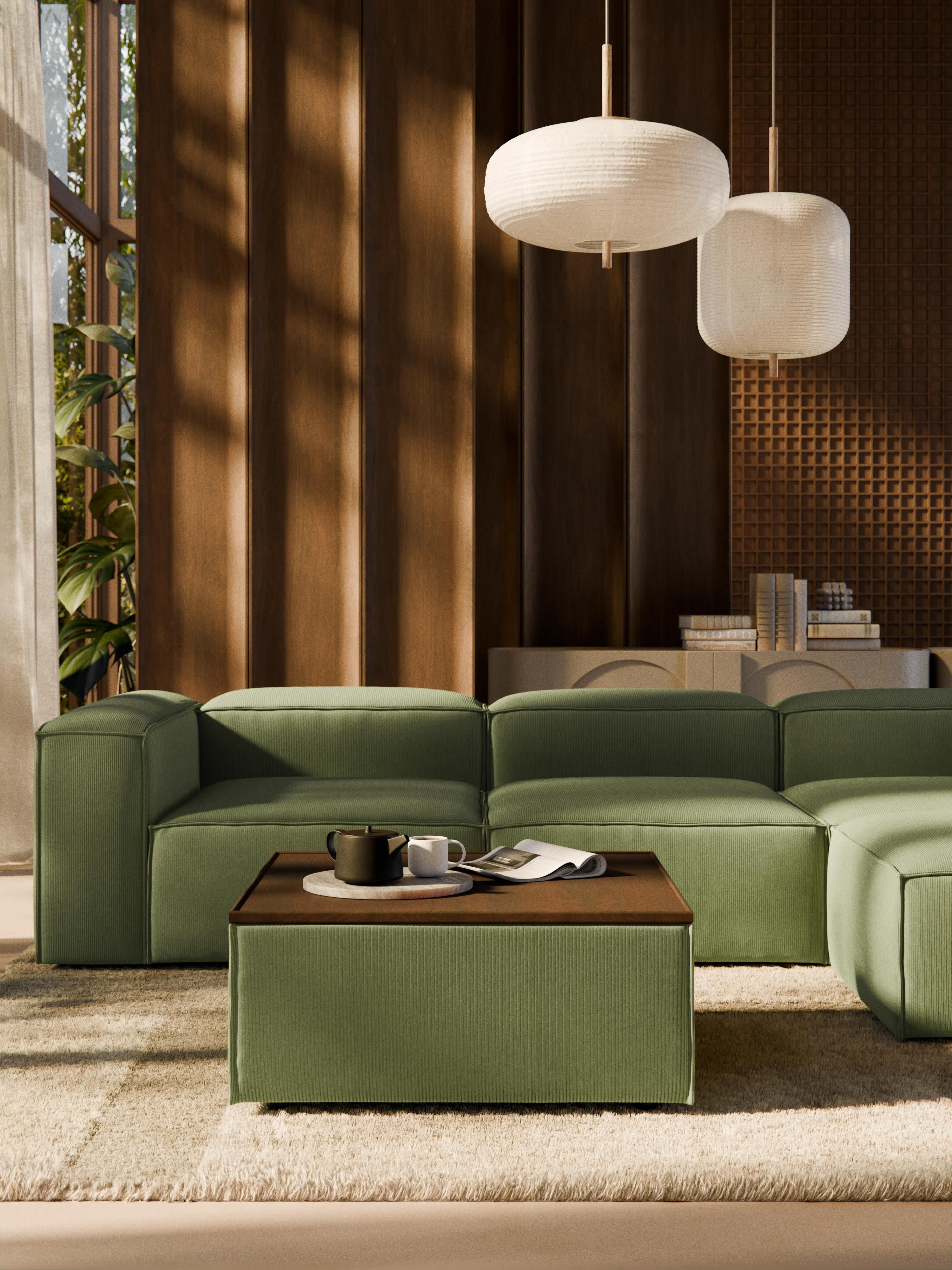 Sofa-Hocker Lennon aus Cord mit Stauraum
