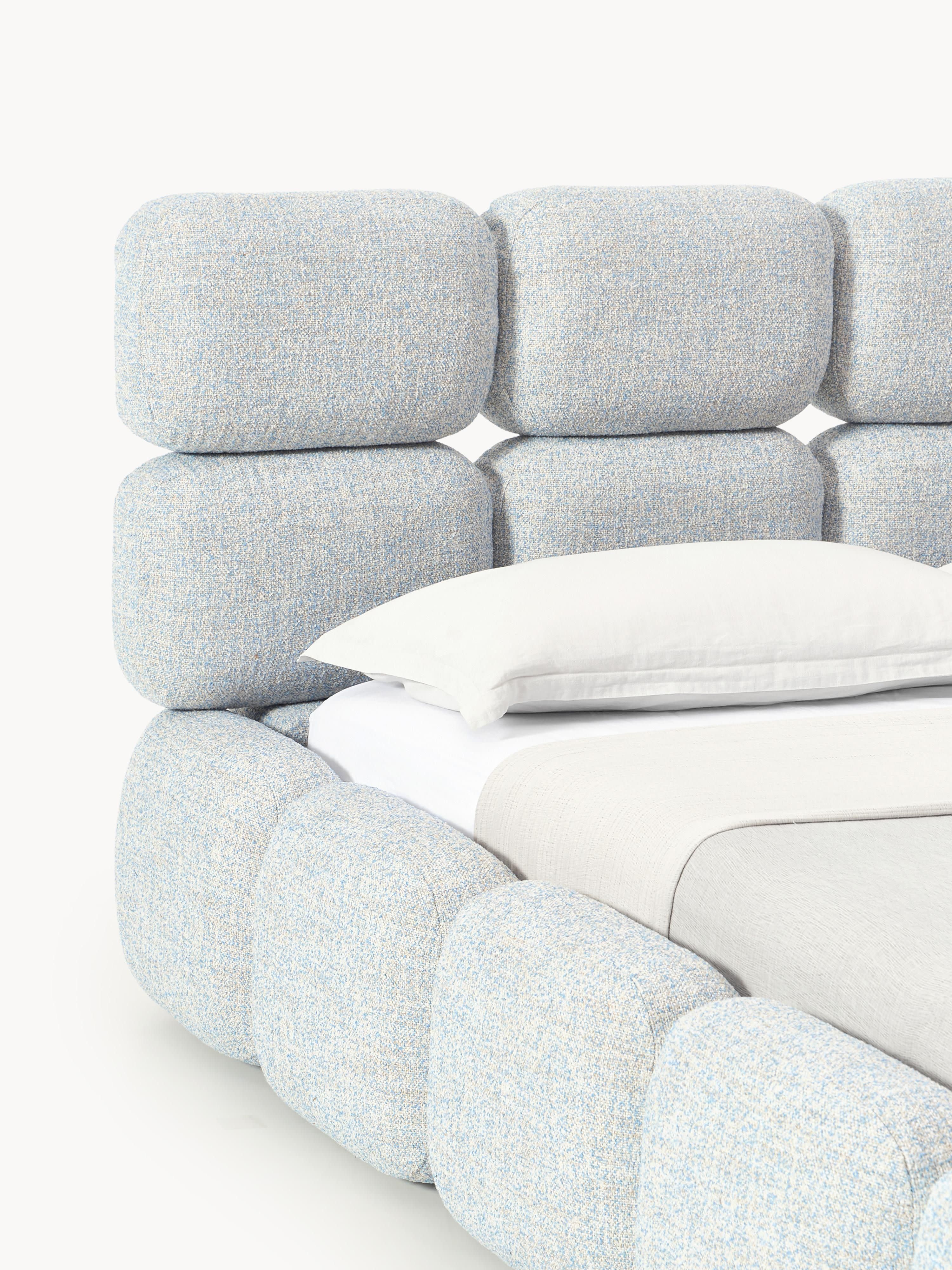 Polsterbett Tayla aus Bouclé mit Stauraum