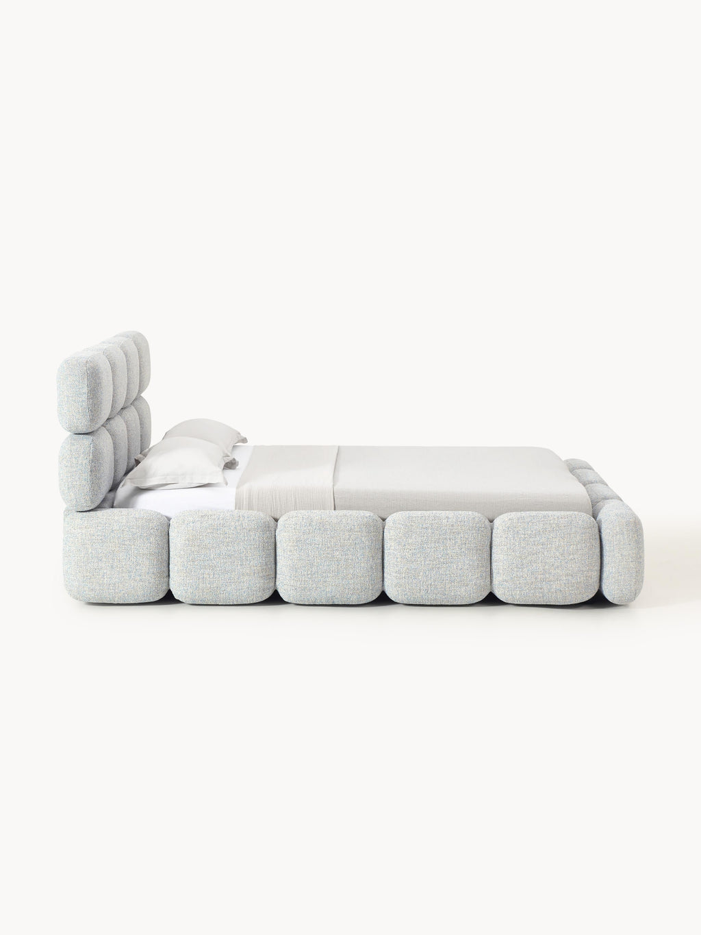 Polsterbett Tayla aus Bouclé mit Stauraum