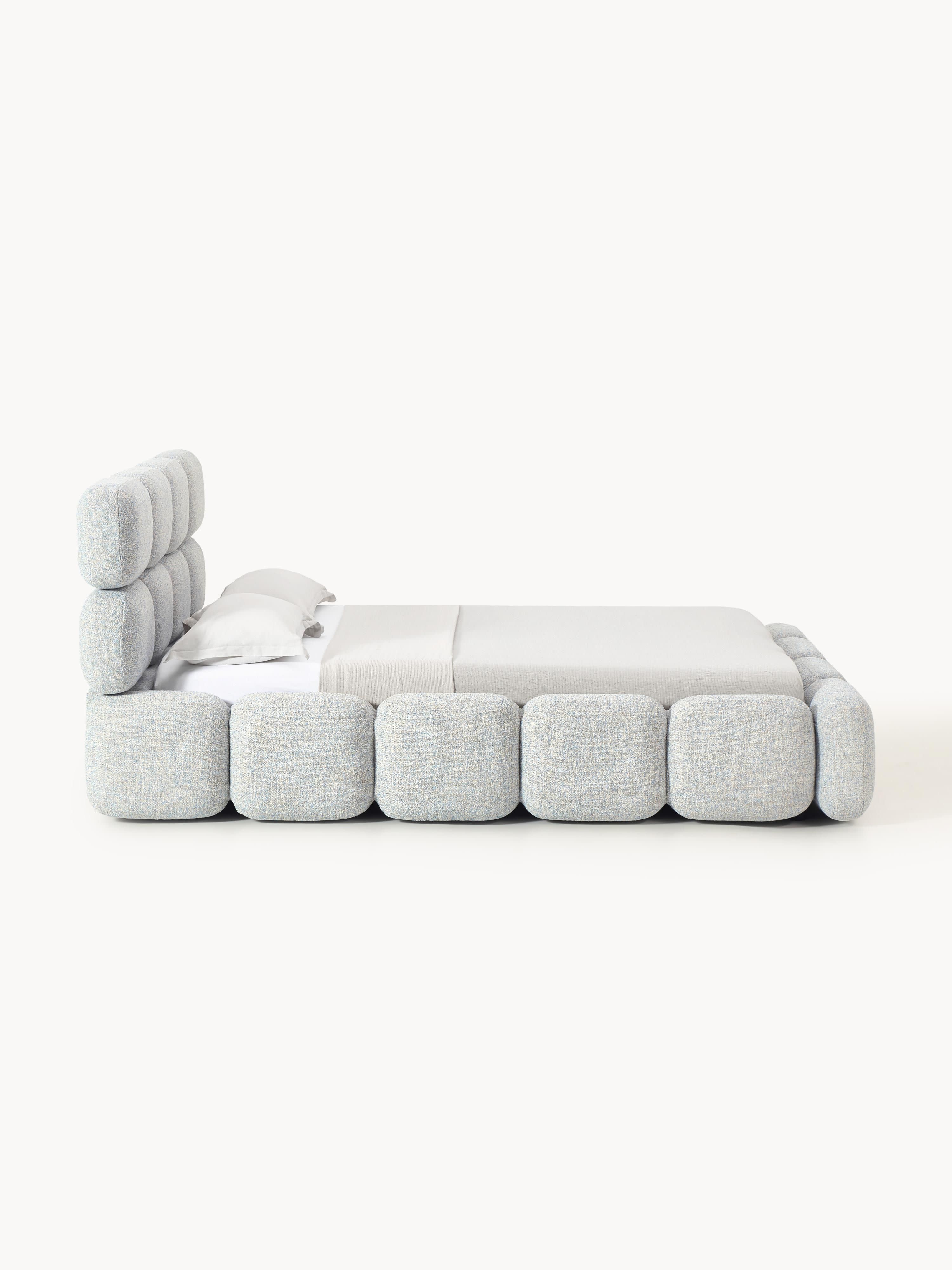Polsterbett Tayla aus Bouclé mit Stauraum