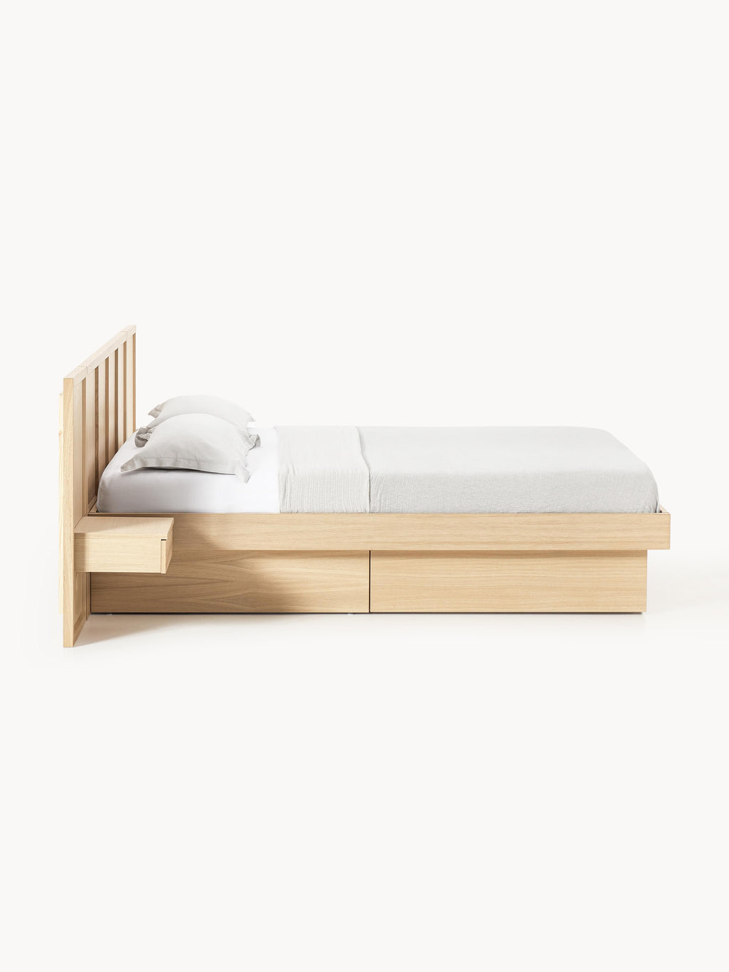 Holzbett Nanto mit Nachttischen und Kopfteil