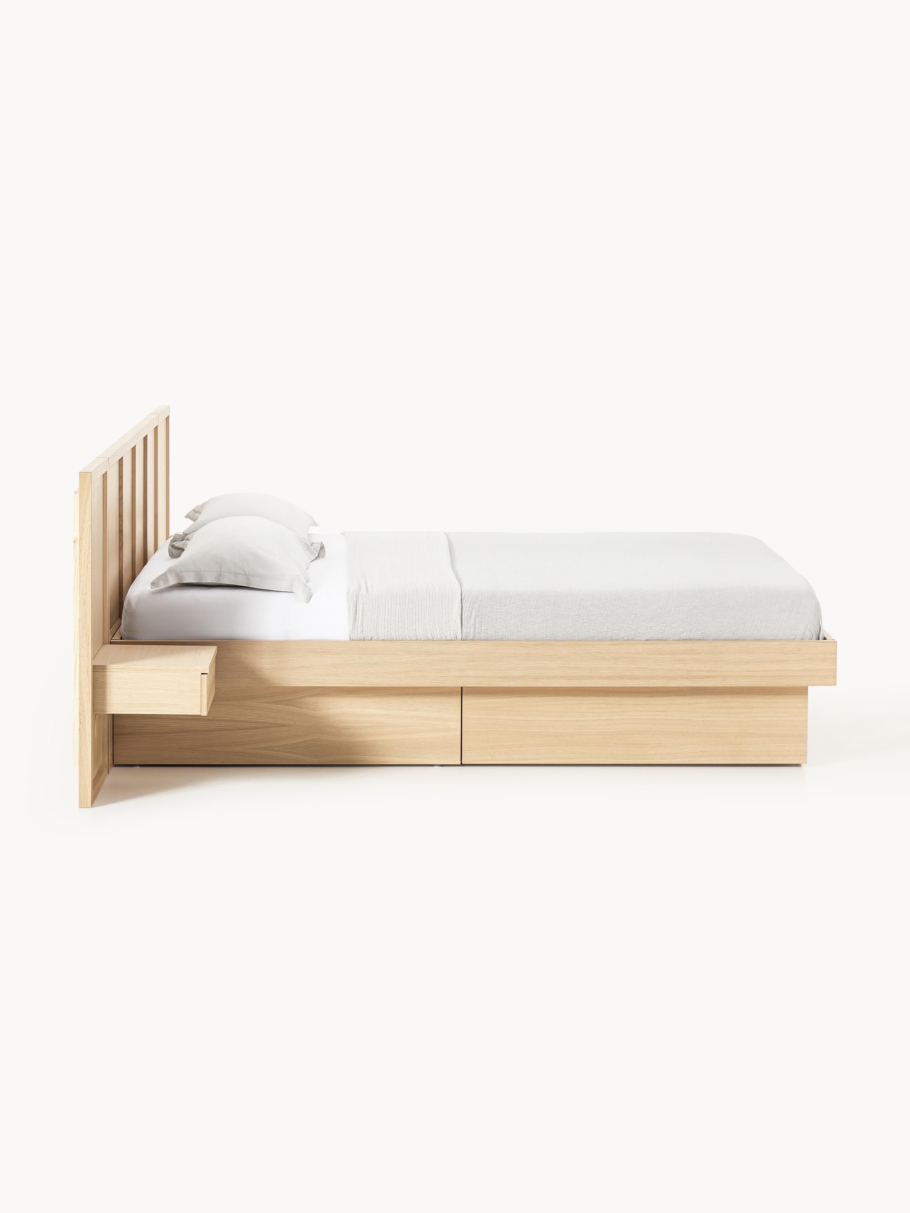 Holzbett Nanto mit Nachttischen und Kopfteil